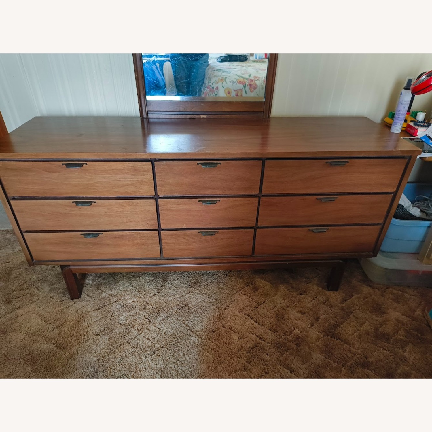 Mid-Century Modern Chest with Mirror - image-1