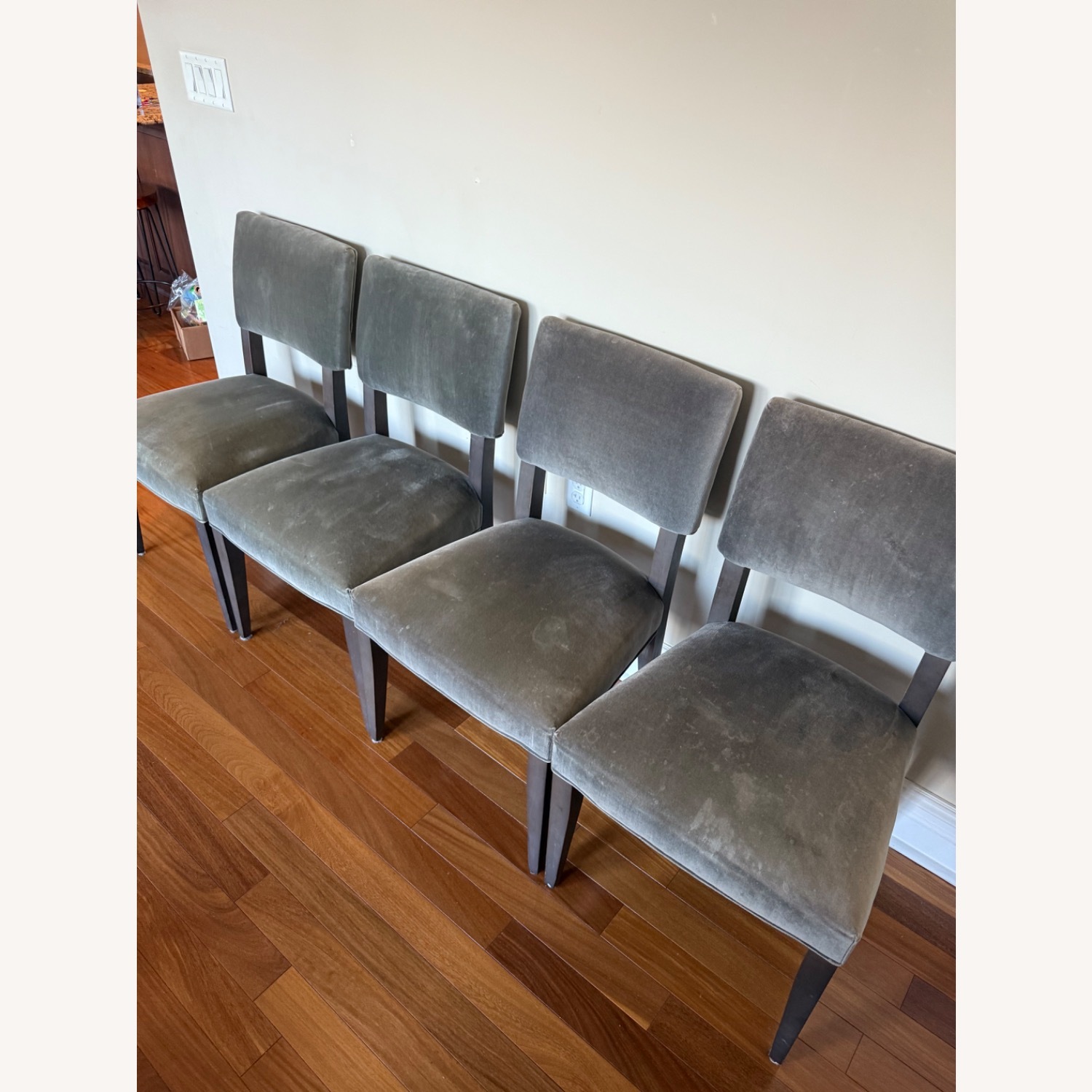 Crate & Barrel Grey Velvet Chair - 4  - image-3