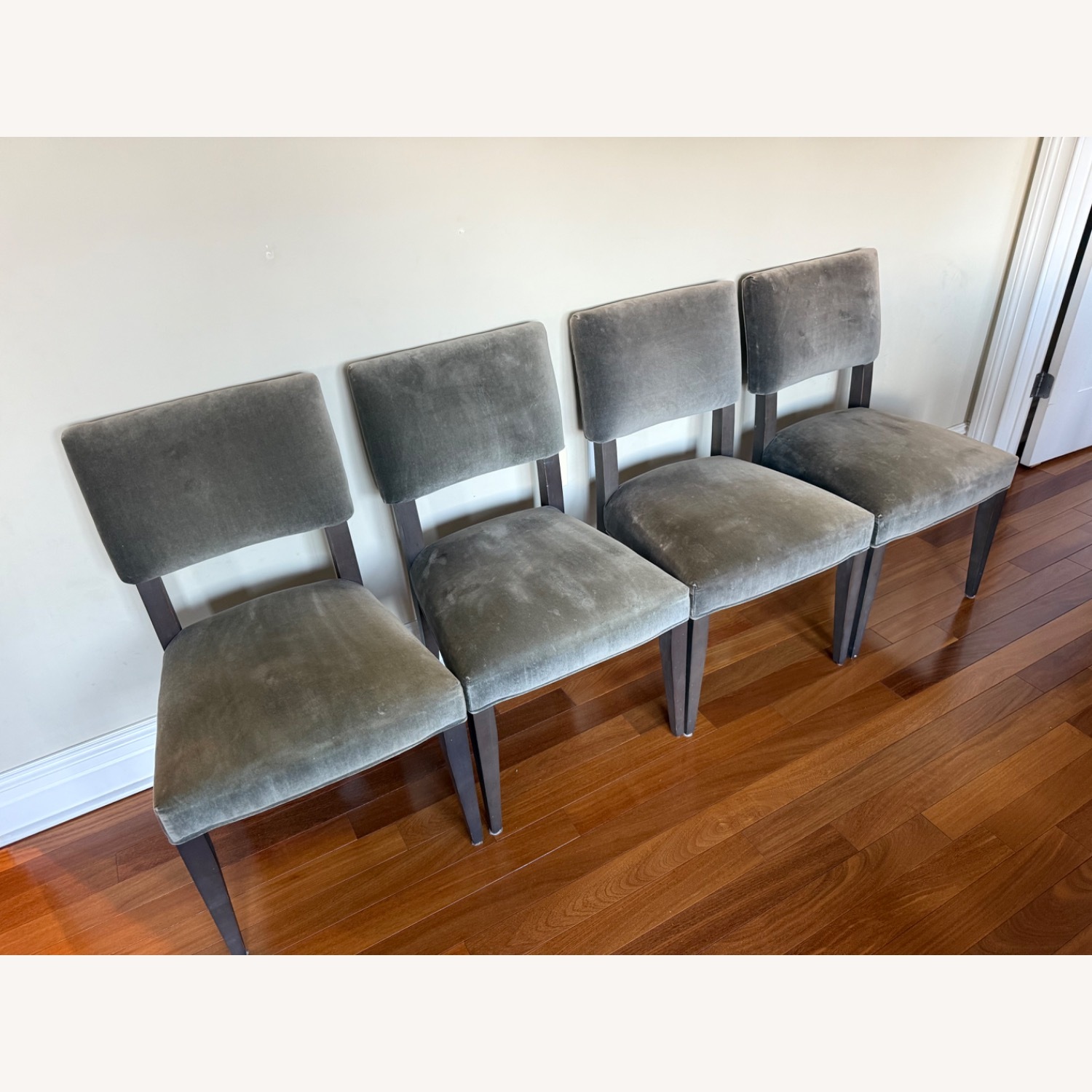 Crate & Barrel Grey Velvet Chair - 4  - image-1