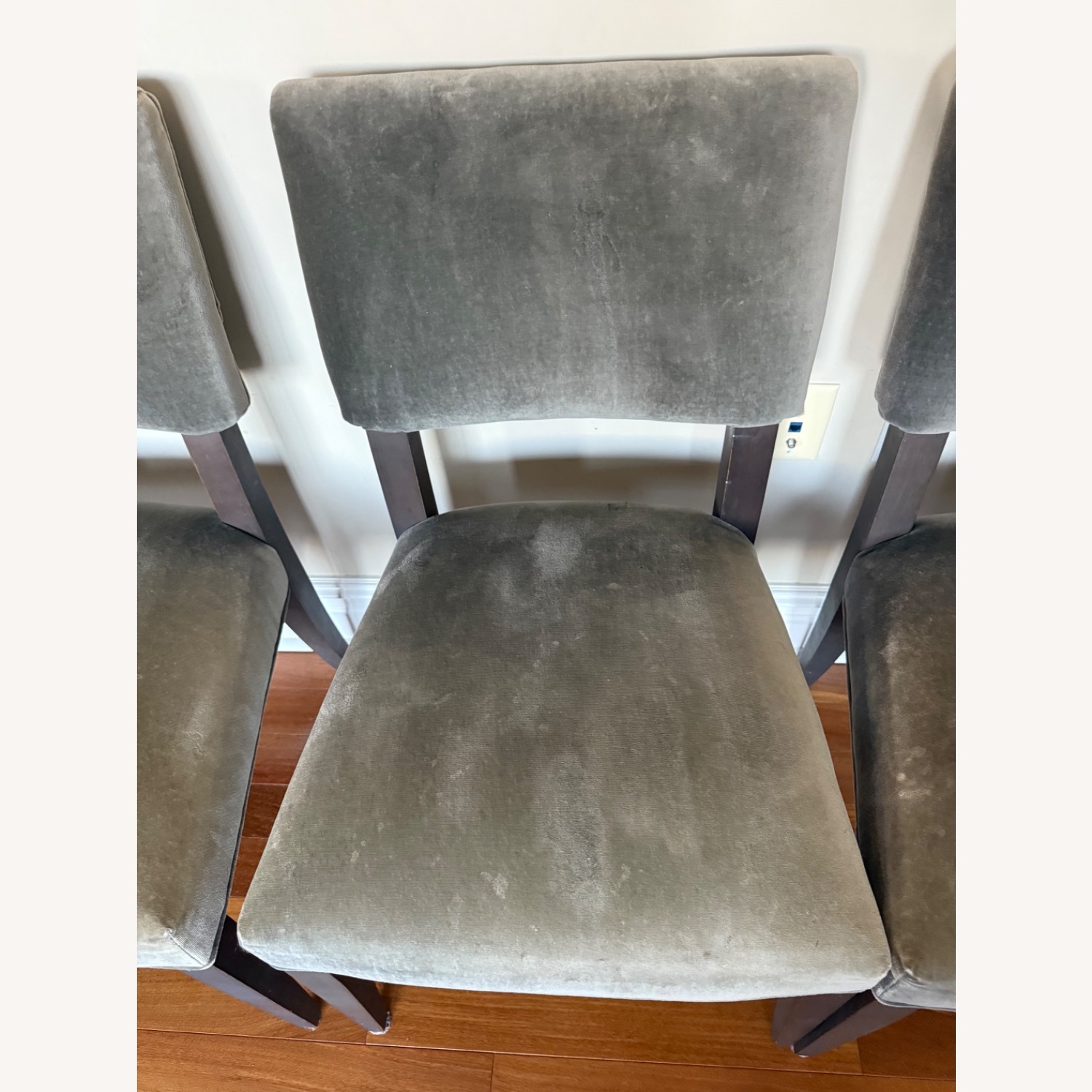 Crate & Barrel Grey Velvet Chair - 4  - image-6