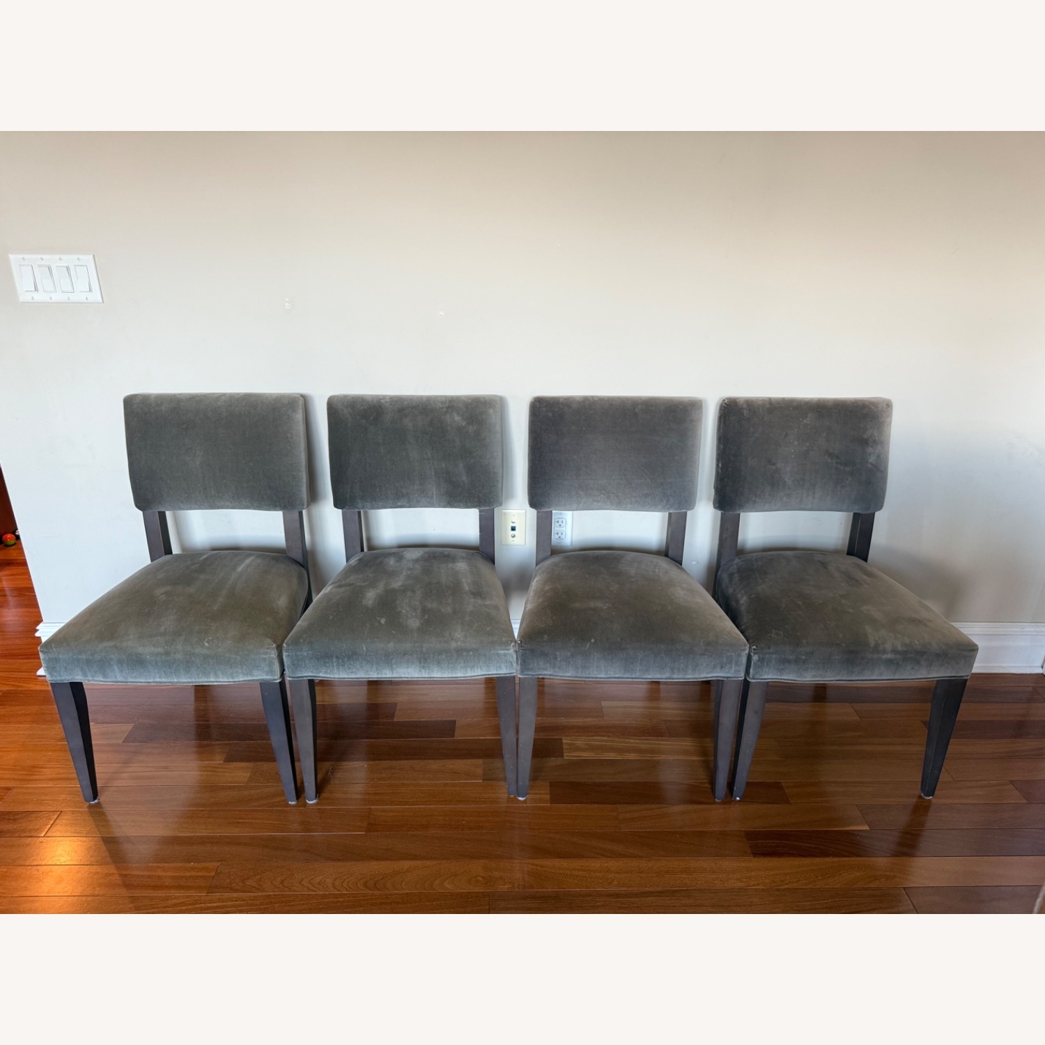 Crate & Barrel Grey Velvet Chair - 4  - image-2