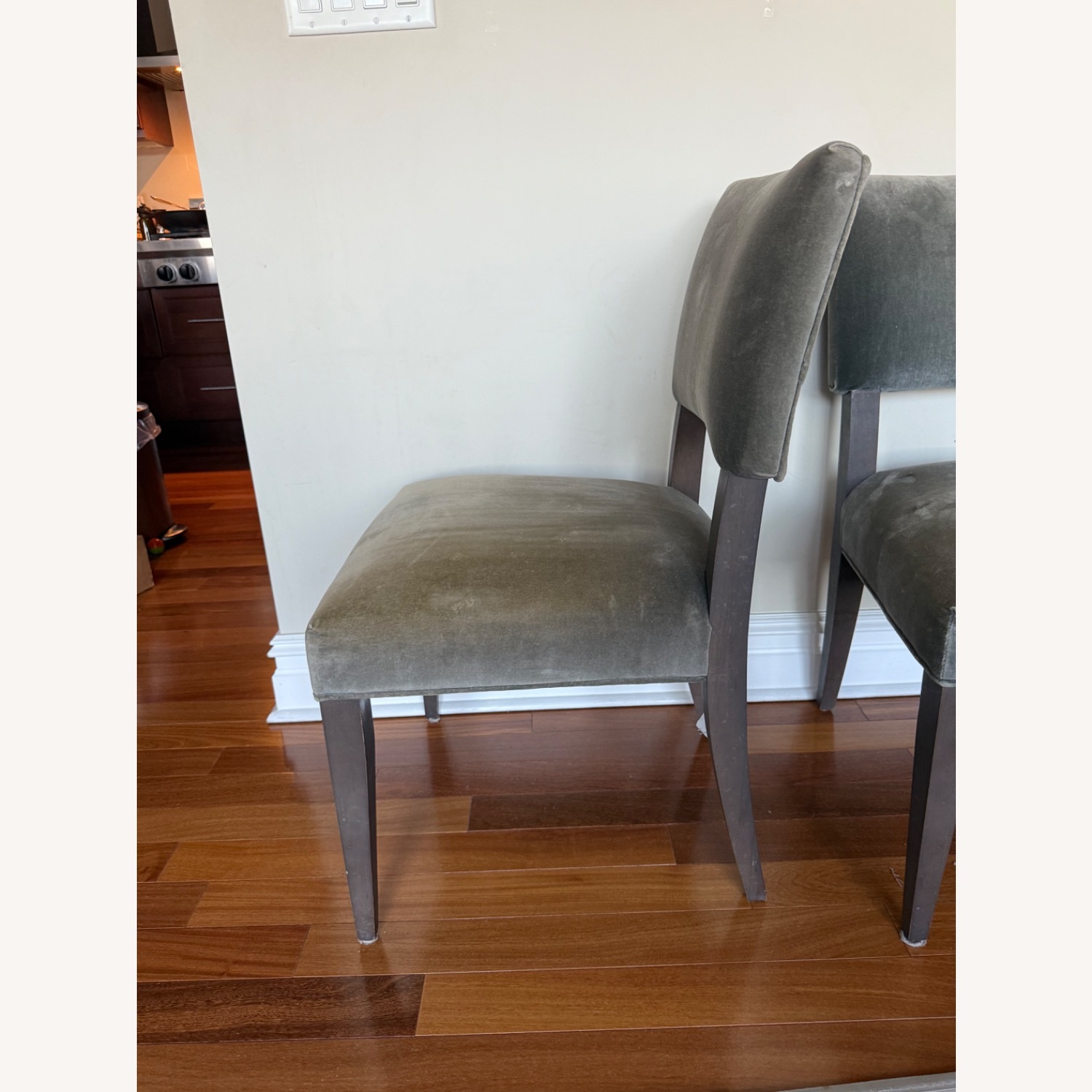 Crate & Barrel Grey Velvet Chair - 4  - image-9