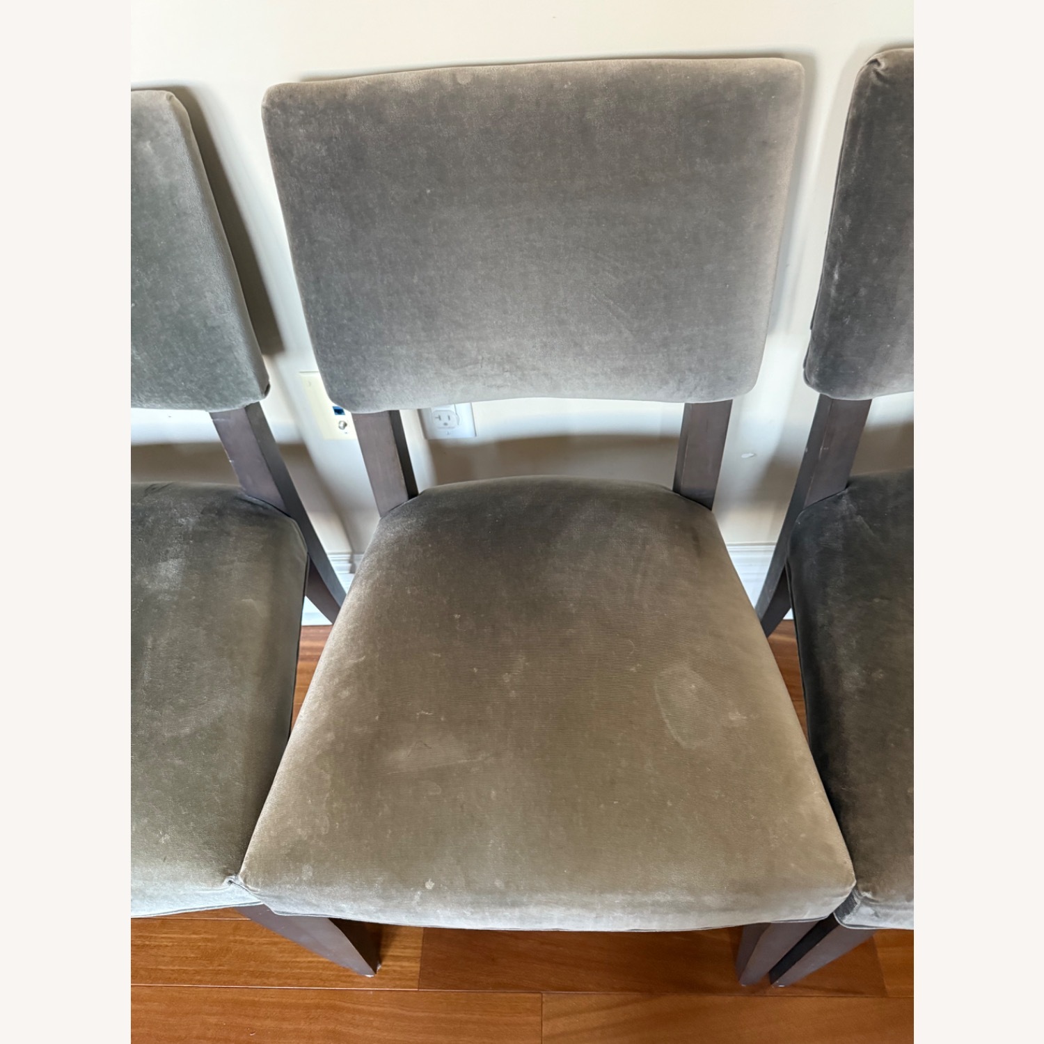 Crate & Barrel Grey Velvet Chair - 4  - image-7