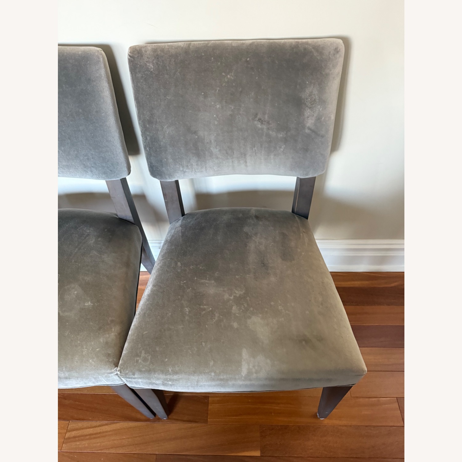 Crate & Barrel Grey Velvet Chair - 4  - image-8