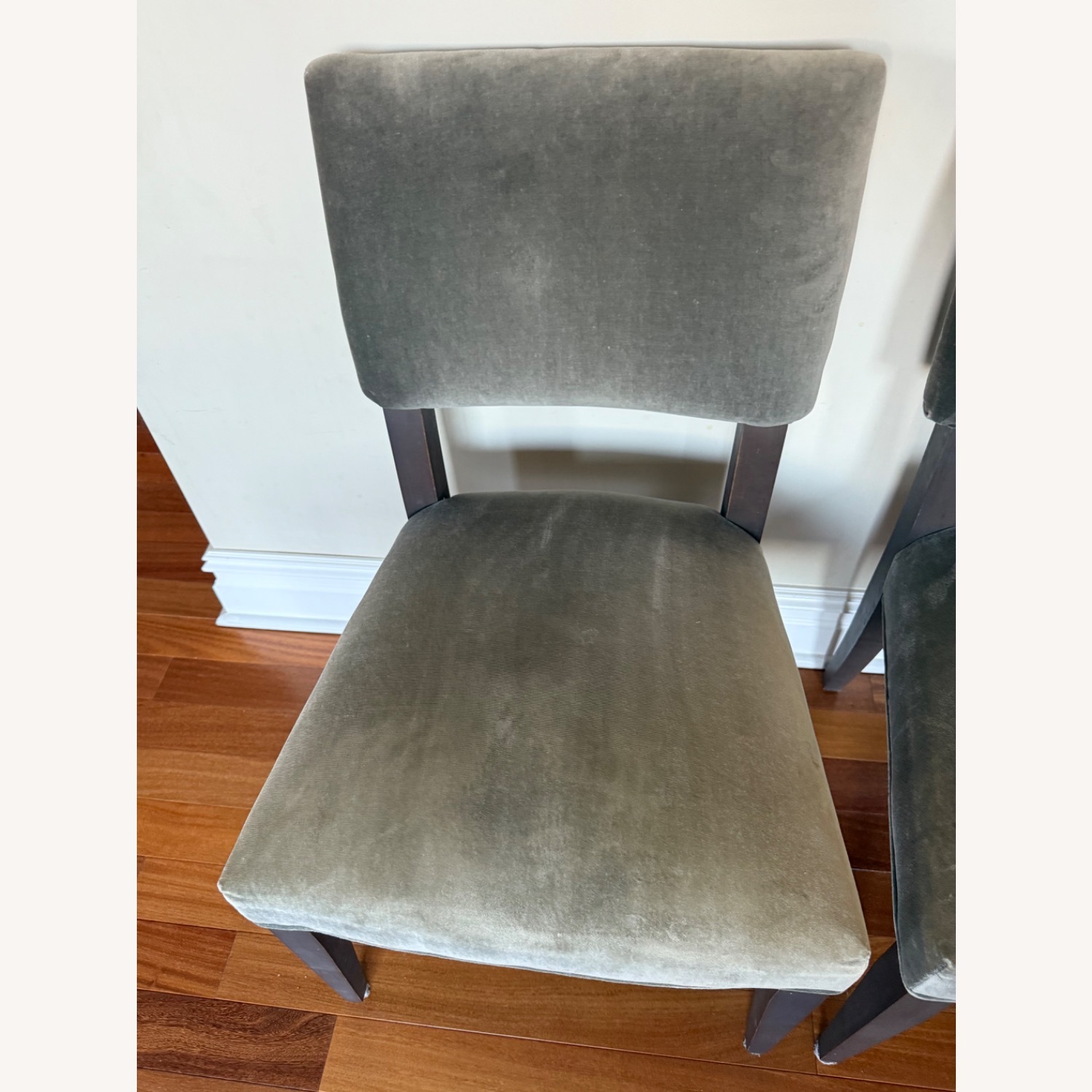 Crate & Barrel Grey Velvet Chair - 4  - image-5