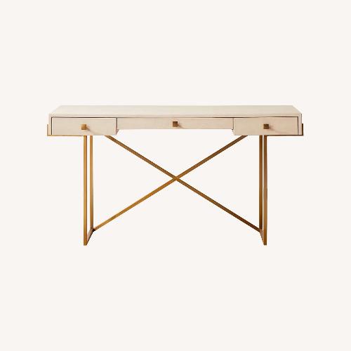 Used CB2 Avalon Ivory Faux Shagreen Desk for sale on AptDeco
