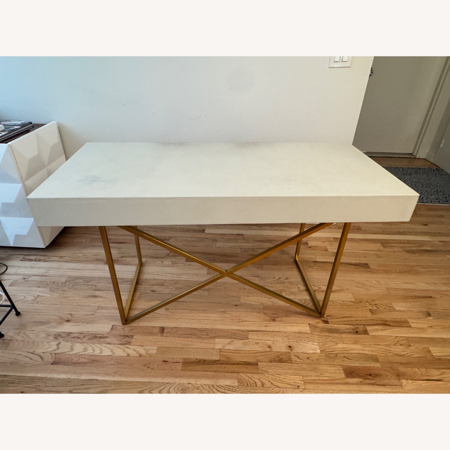 CB2 Avalon Ivory Faux Shagreen Desk - image-5