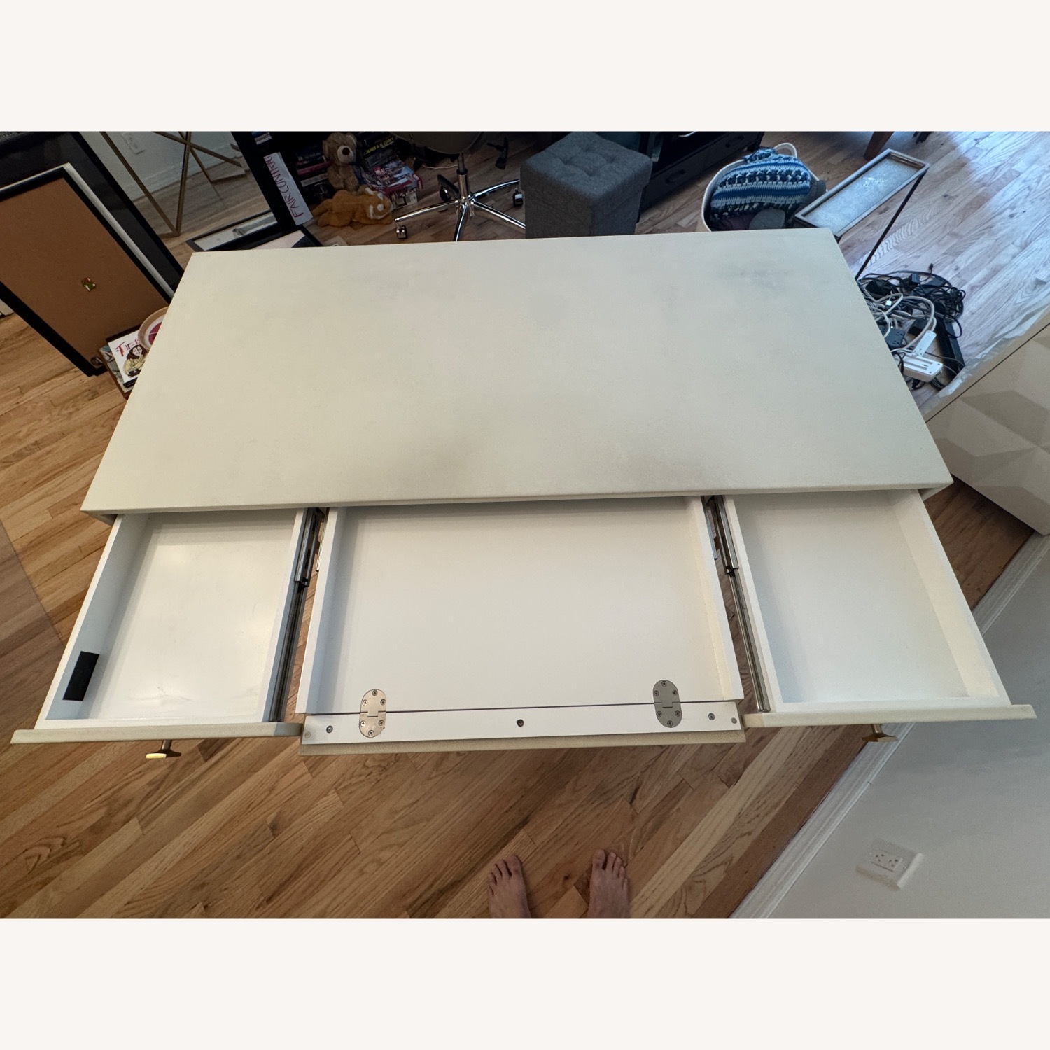 CB2 Avalon Ivory Faux Shagreen Desk - image-2