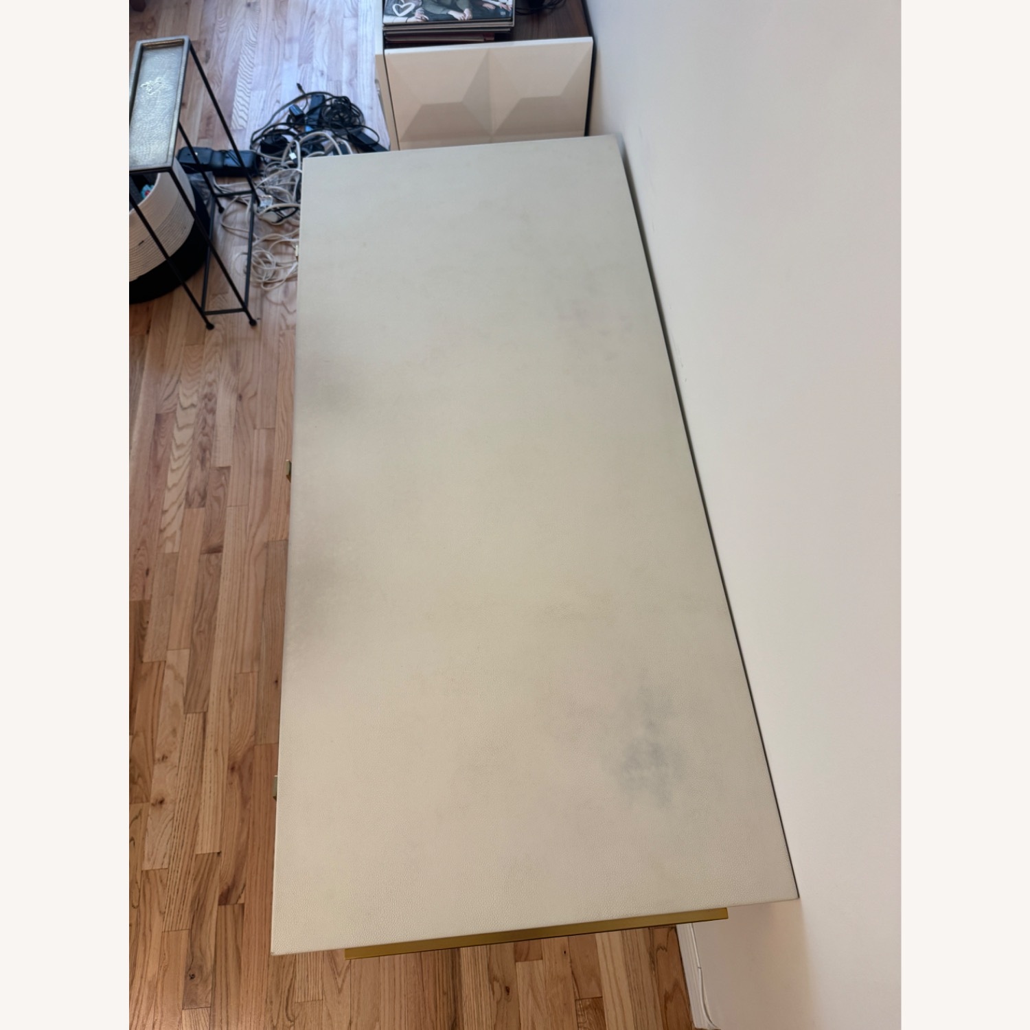 CB2 Avalon Ivory Faux Shagreen Desk - image-1