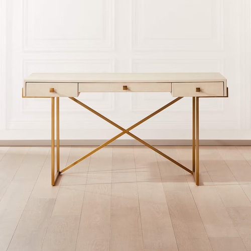 Used CB2 Avalon Ivory Faux Shagreen Desk for sale on AptDeco
