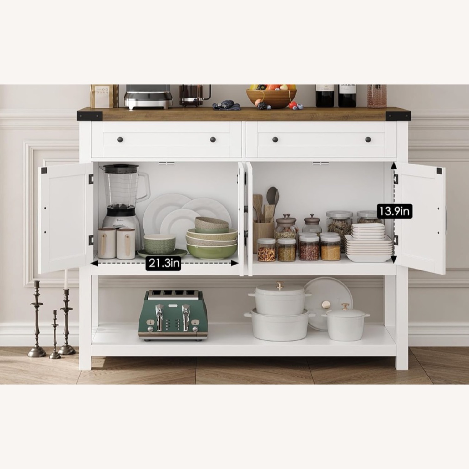 HOSTACK Buffet Sideboard Cabinet with Storage - image-3