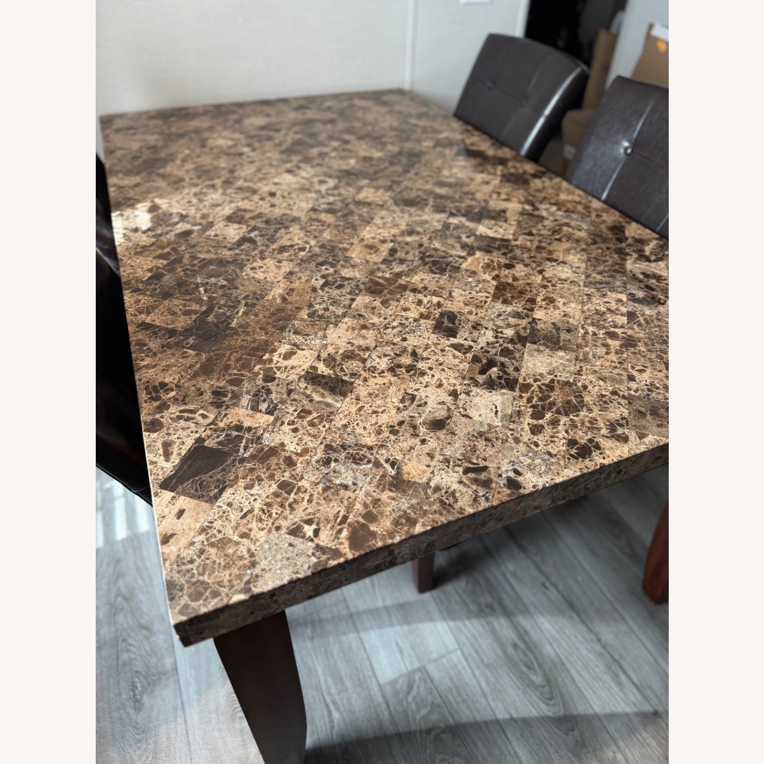 Montibello Walnut Marble Table W 4 Chairs - image-4