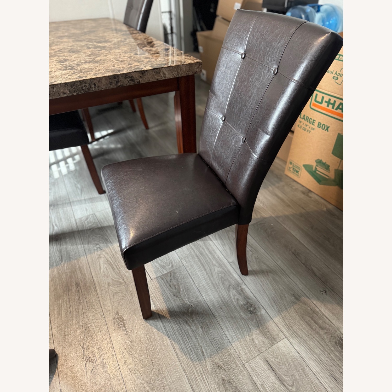 Montibello Walnut Marble Table W 4 Chairs - image-5