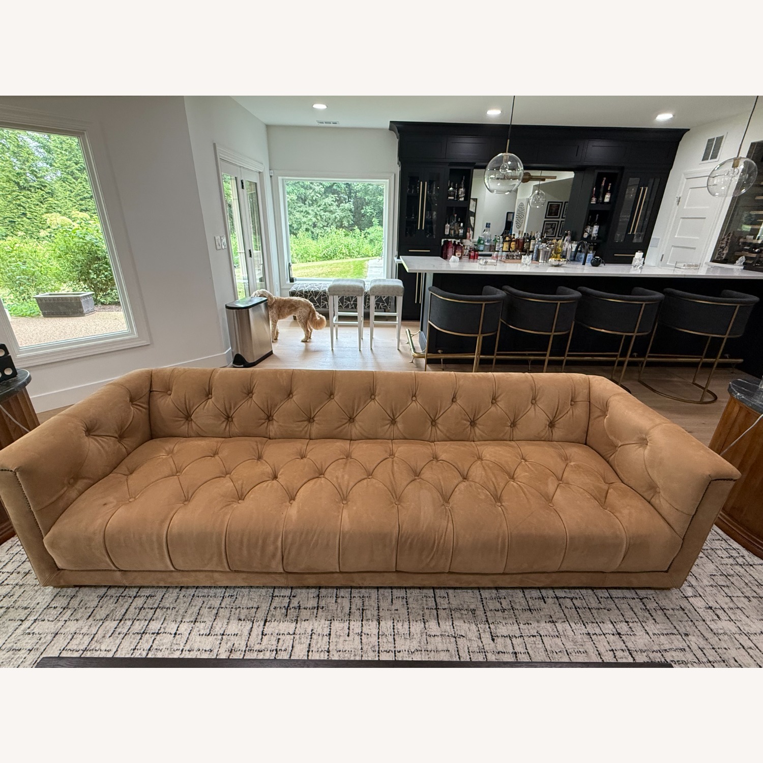 Chestnut Italian Velento Leather sofa - image-1