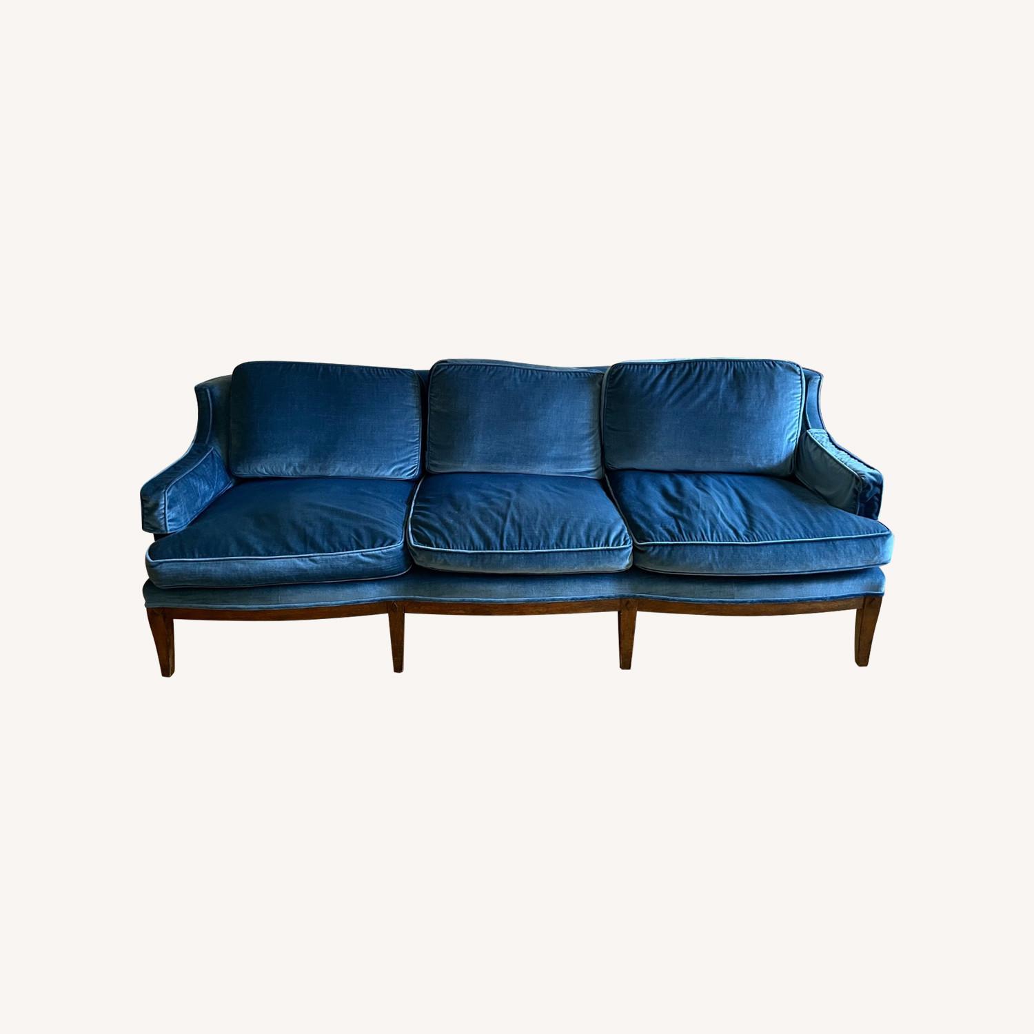 Classic 3-seater Blue Velvet Sofa - image-0
