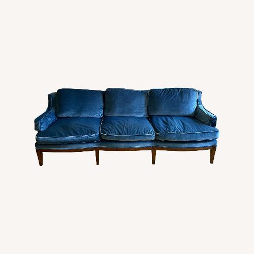 Used Classic 3-seater Blue Velvet Sofa for sale on AptDeco