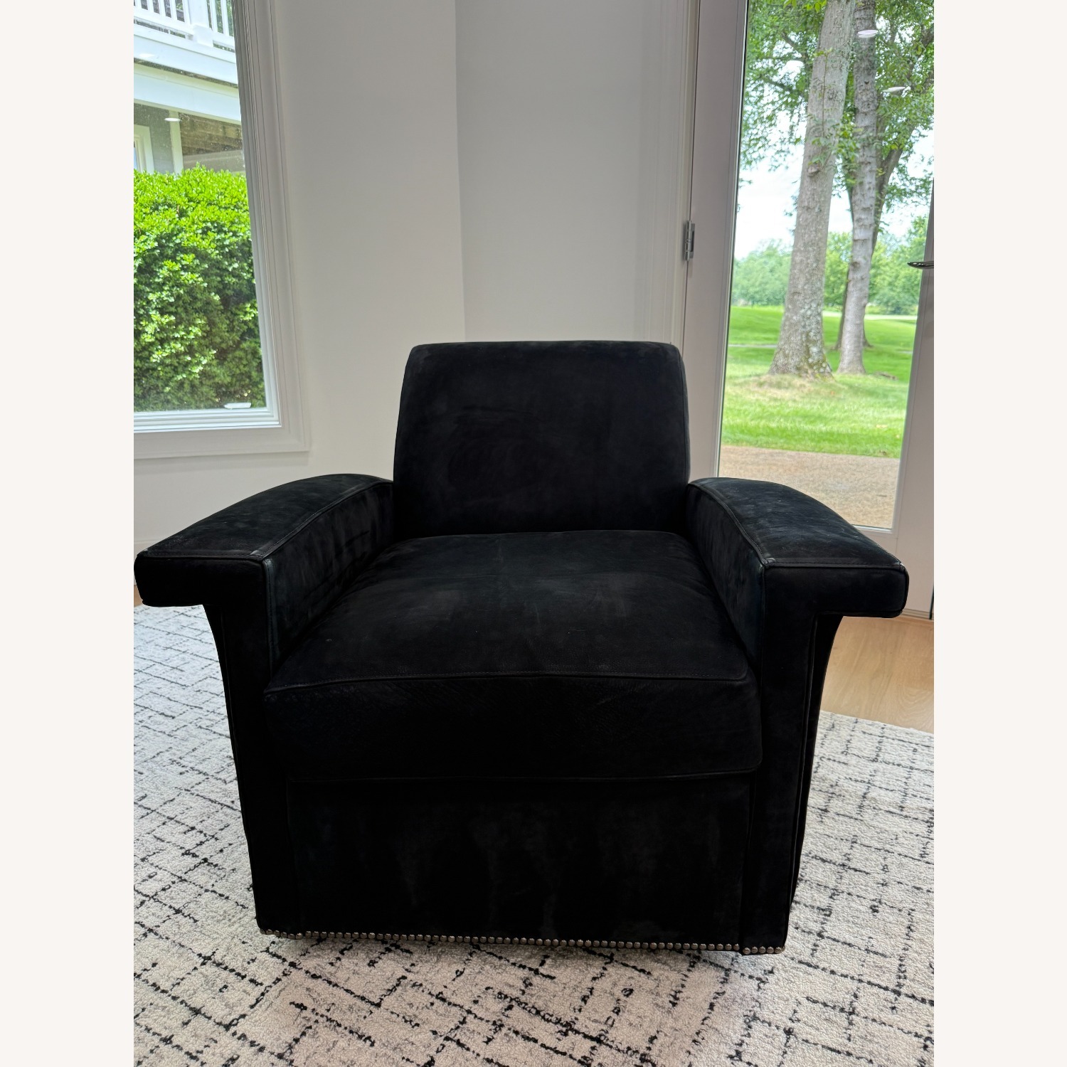 Restoration Hardawre Ambrose Leather Swivel Chairs - image-1