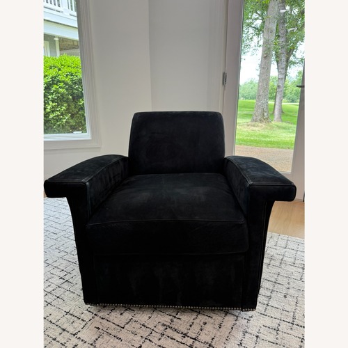Used Restoration Hardawre Ambrose Leather Swivel Chairs for sale on AptDeco