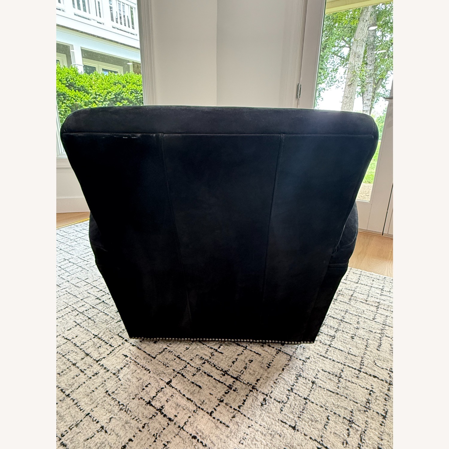 Restoration Hardawre Ambrose Leather Swivel Chairs - image-3