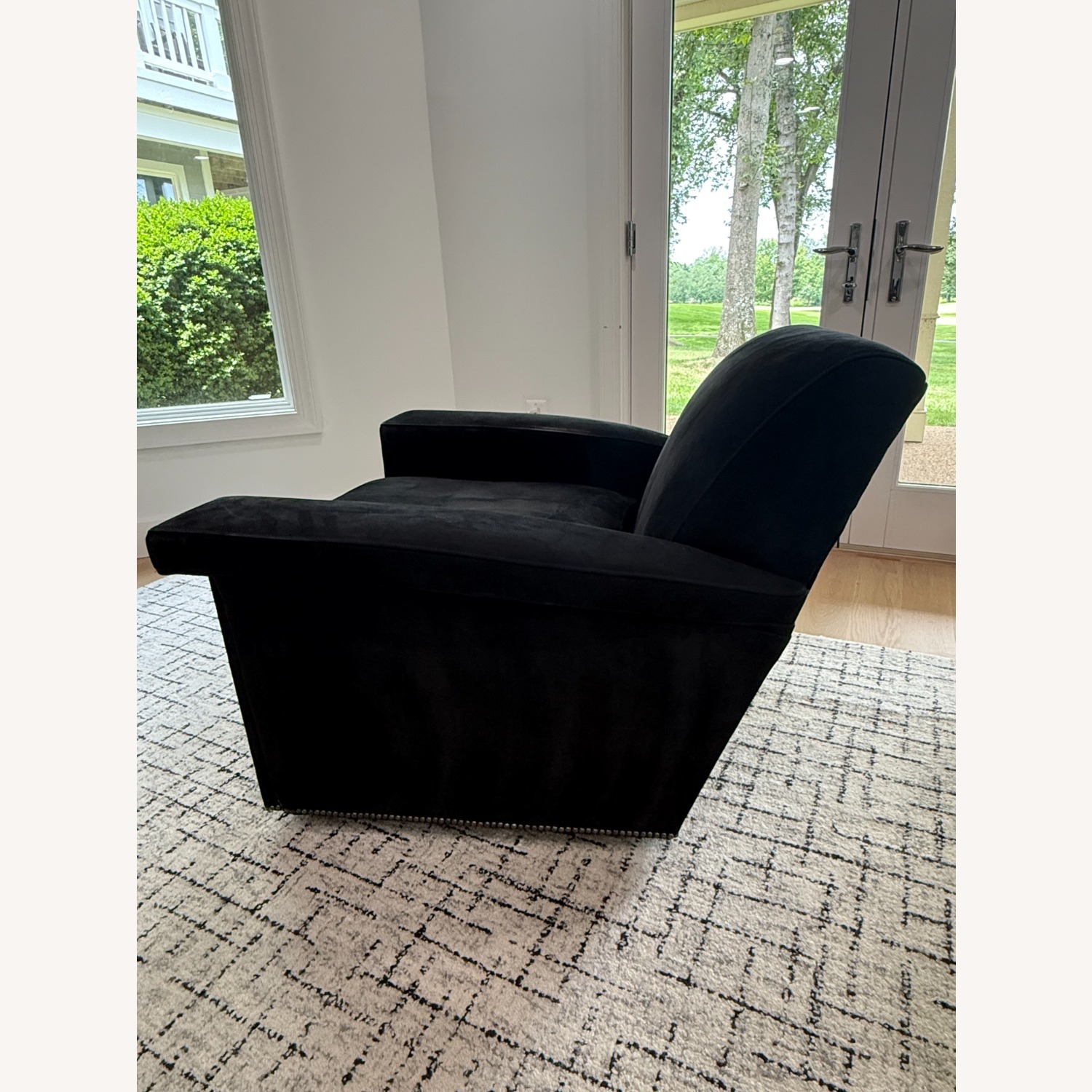 Restoration Hardawre Ambrose Leather Swivel Chairs - image-2