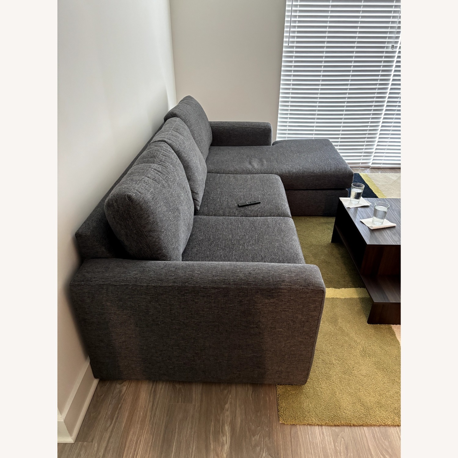 Living Spaces Pewter Gray Sectional - image-2