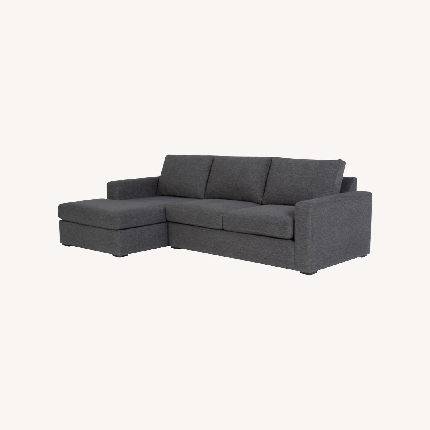 Living Spaces Pewter Gray Sectional - image-0