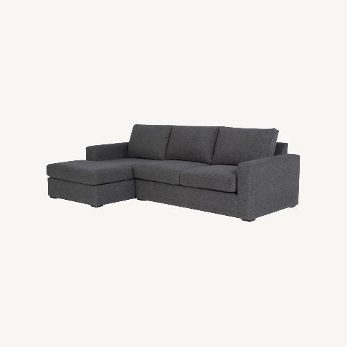 Used Living Spaces Pewter Gray Sectional for sale on AptDeco