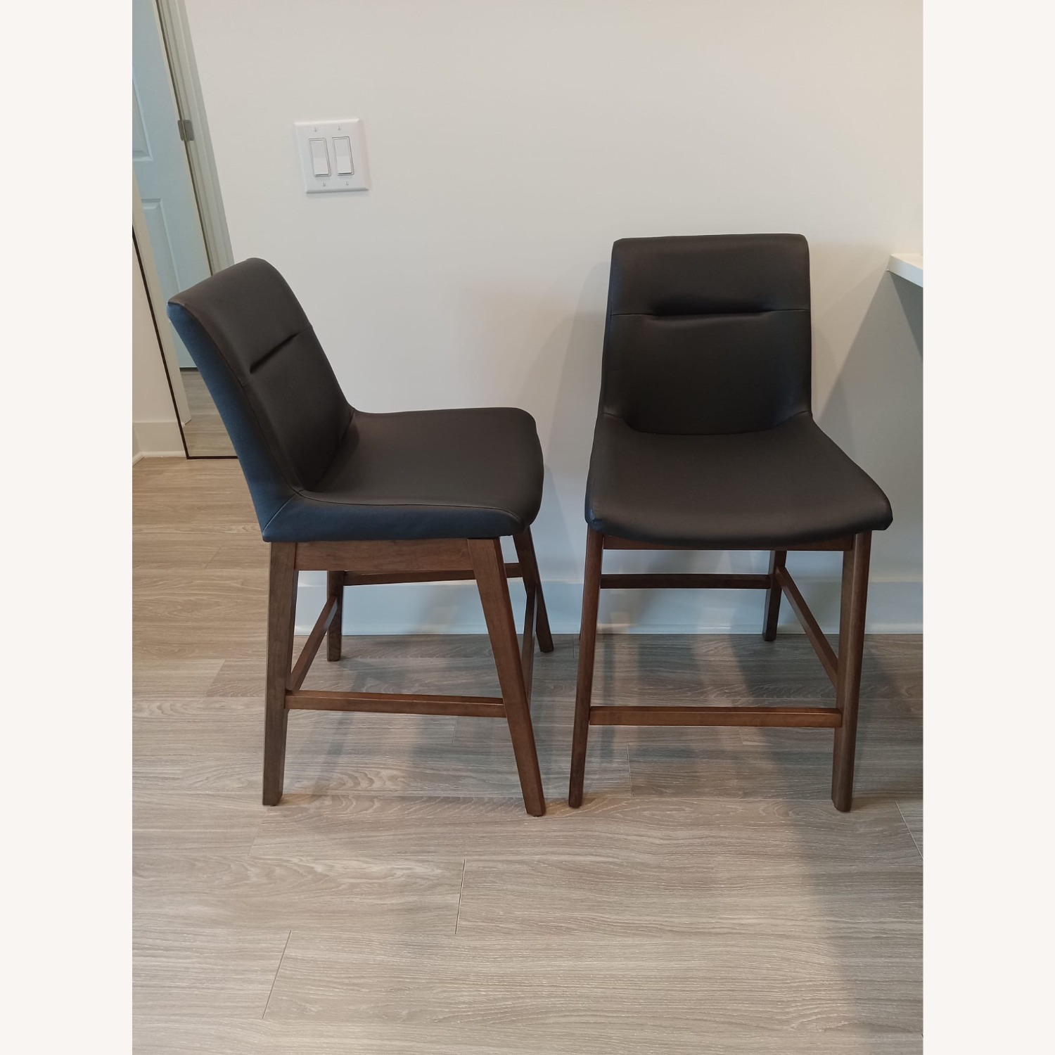 Counter Height Leather Stools - image-1