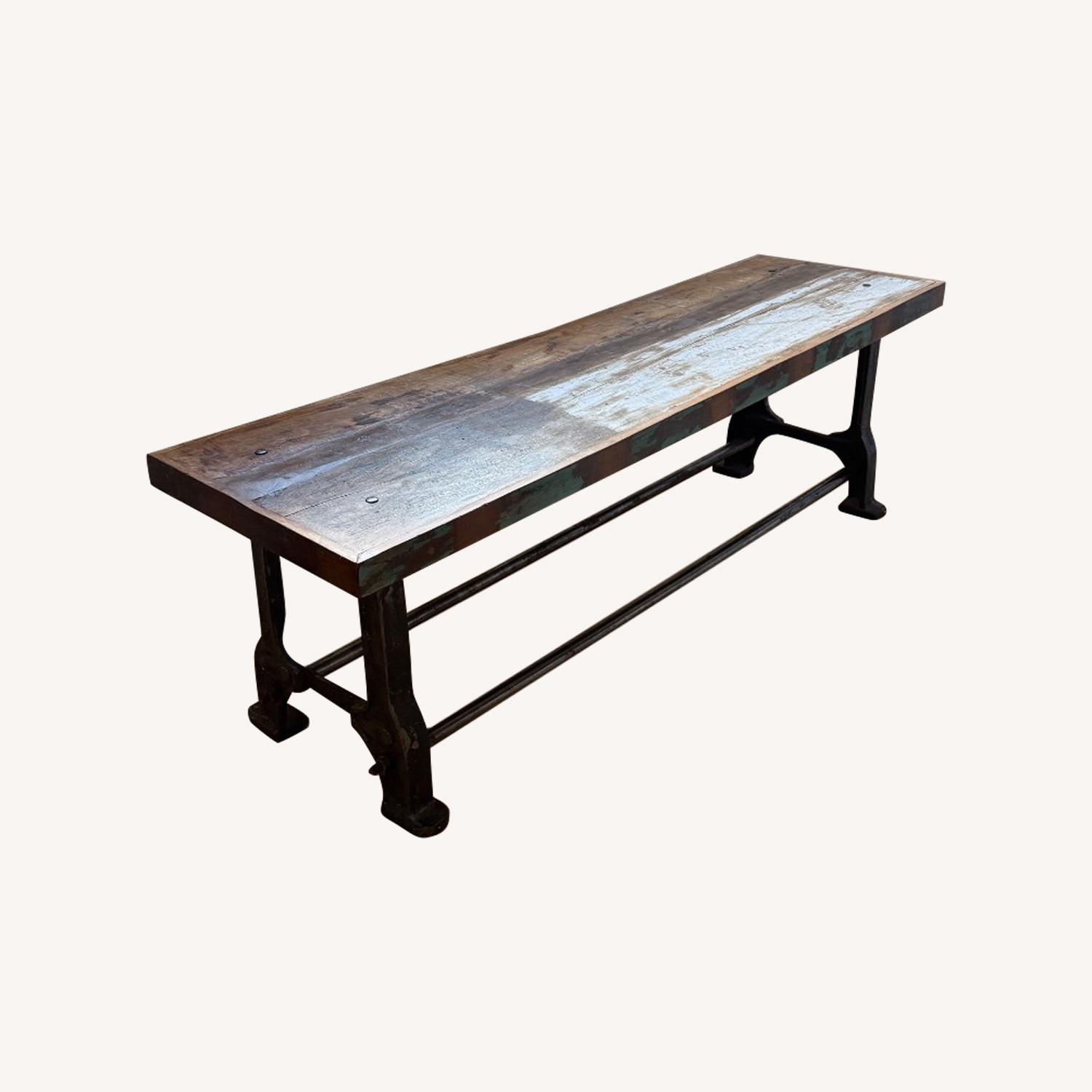 Reclaimed Wood and Steel Bench - image-0