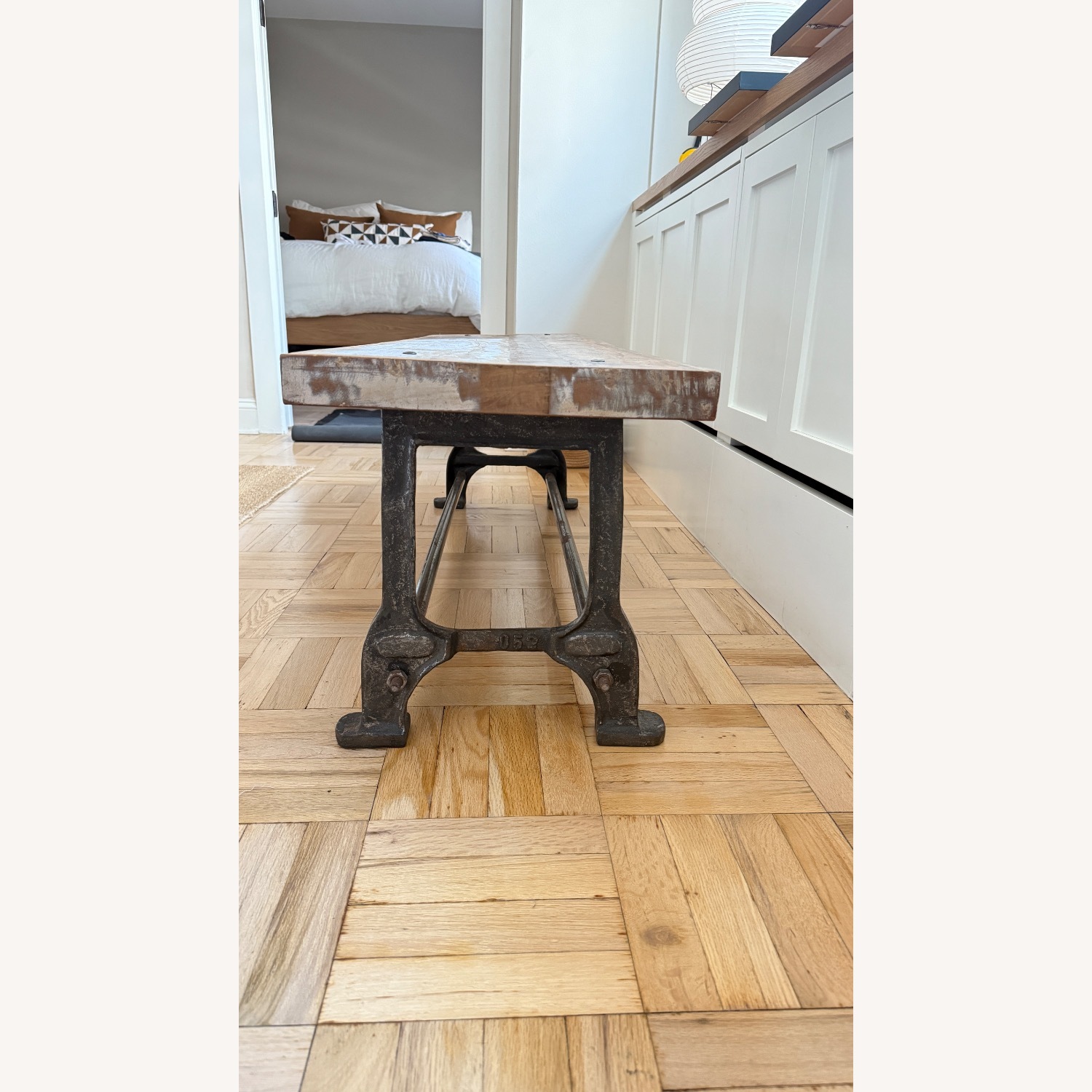 Reclaimed Wood and Steel Bench - image-7
