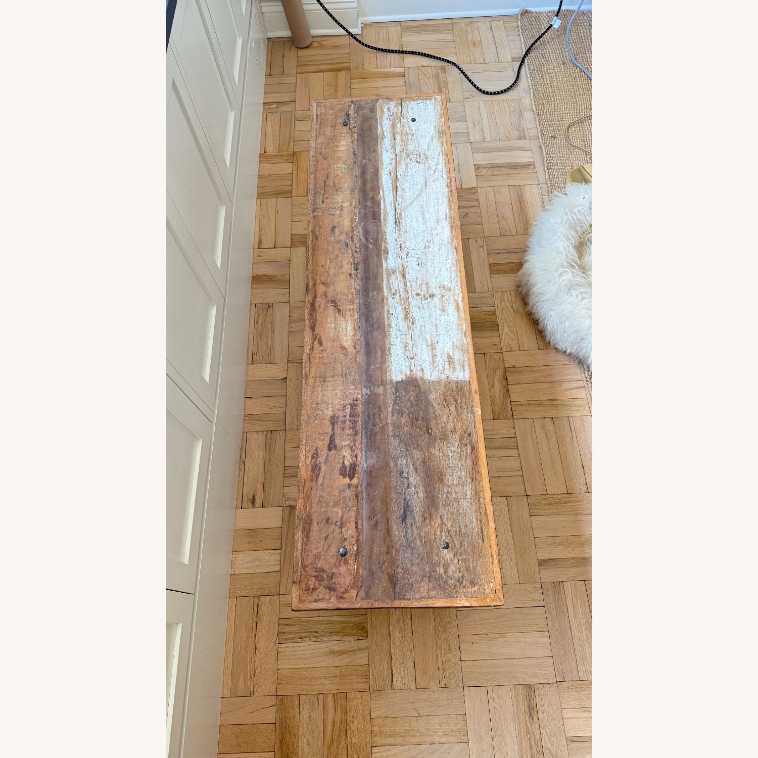Reclaimed Wood and Steel Bench - image-2