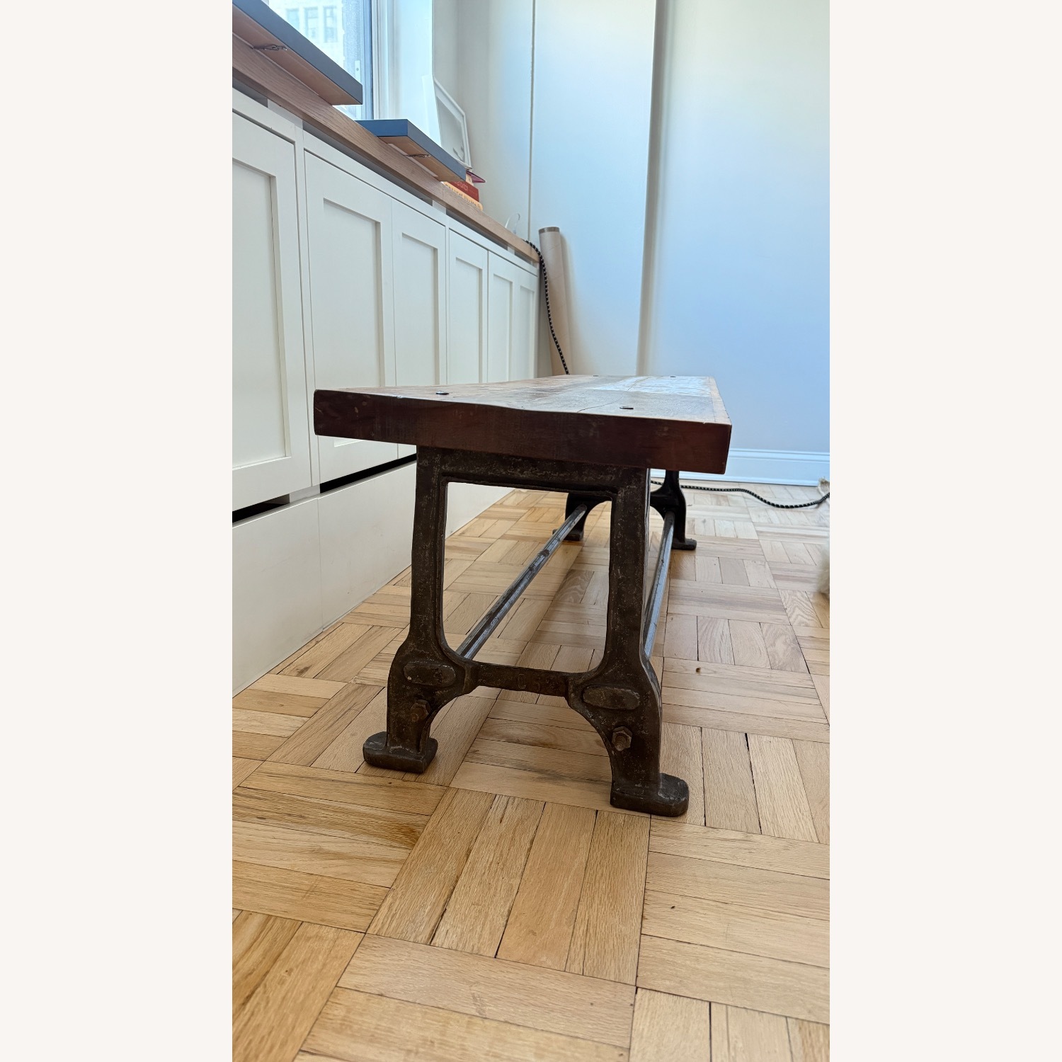 Reclaimed Wood and Steel Bench - image-4