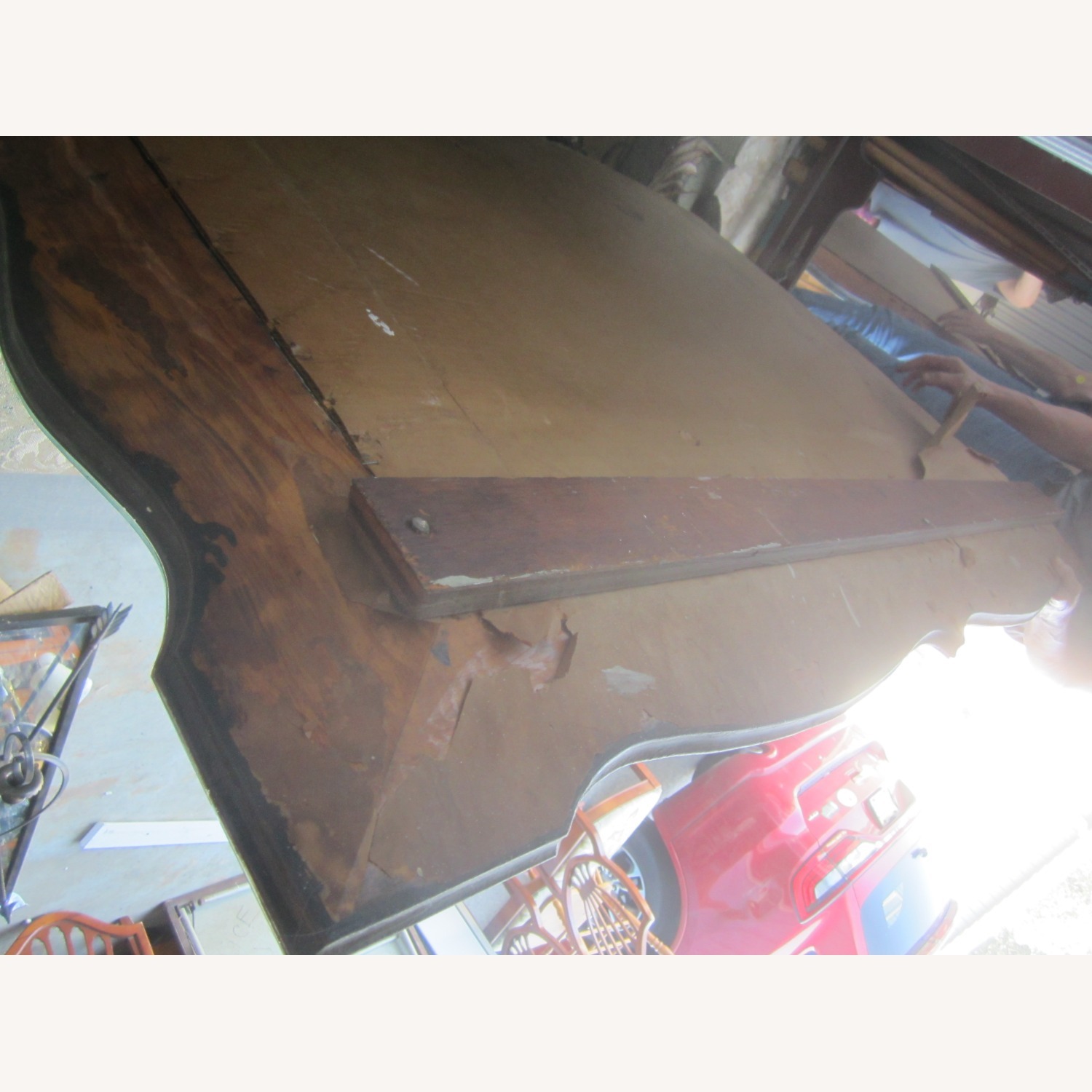 Vintage Large Beveled Etched Statement Mirror - image-6