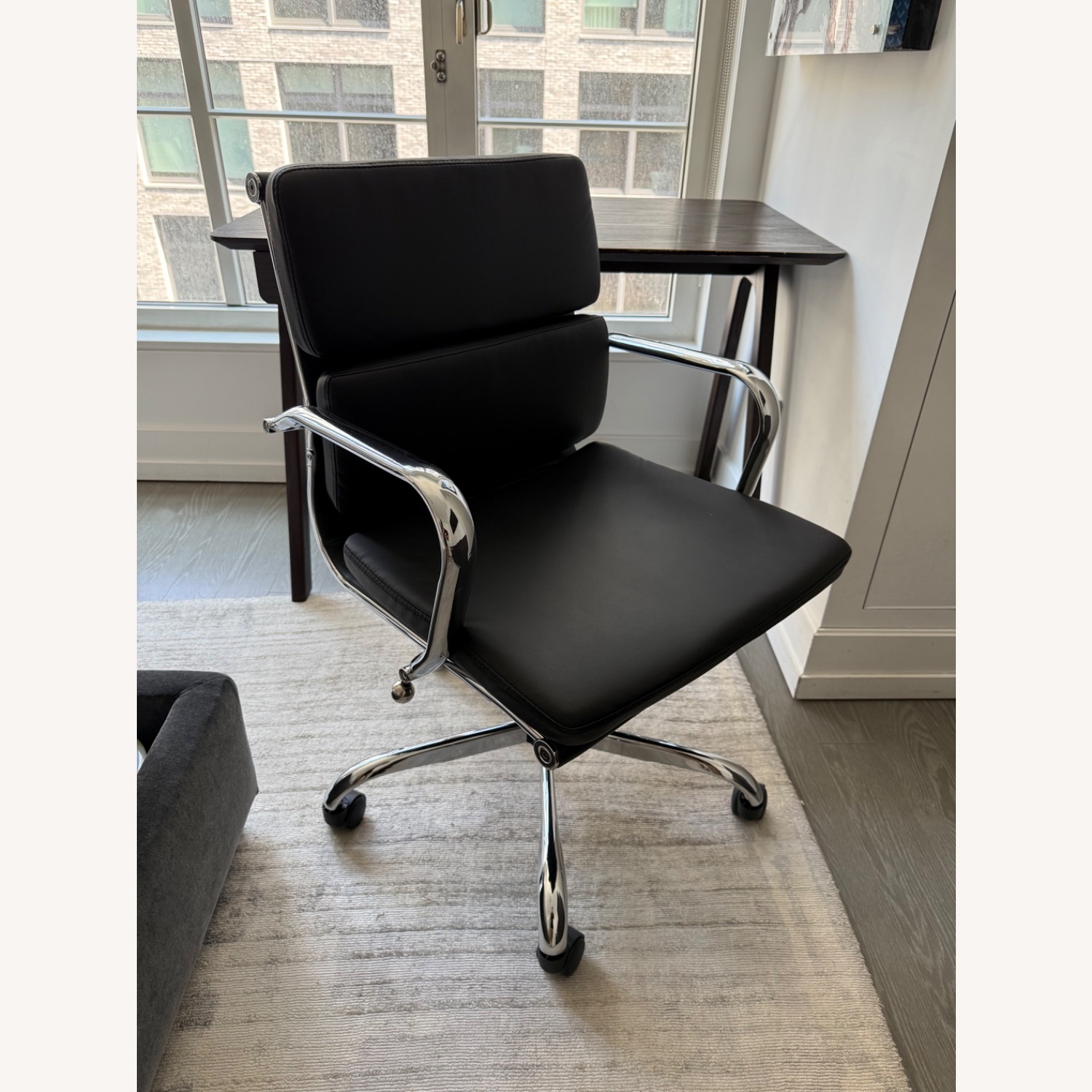 Black Leather Office Chair - image-1