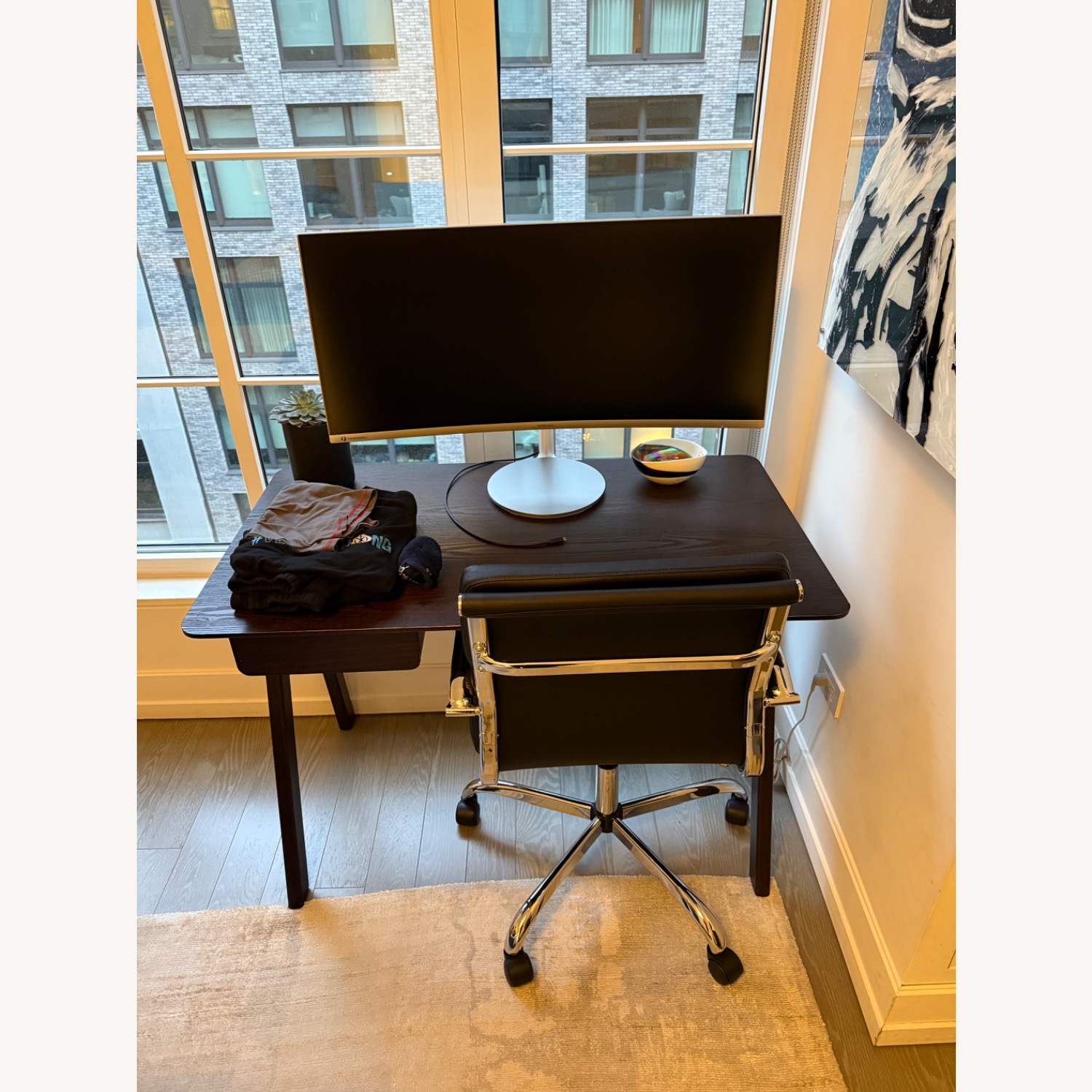 Black Leather Office Chair - image-3
