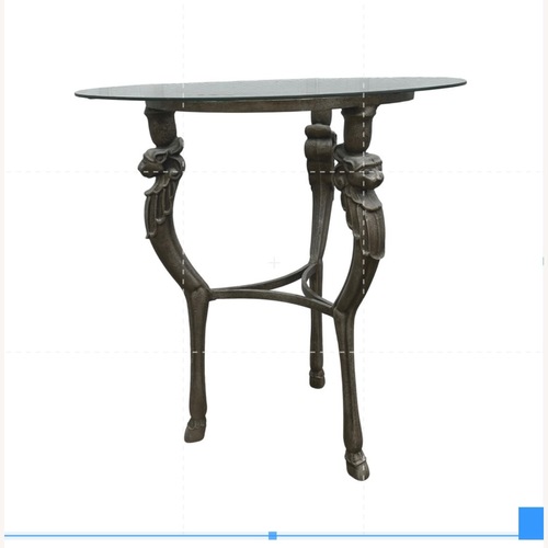 Used Wrought Iron Phoenix Circular Glass Table for sale on AptDeco