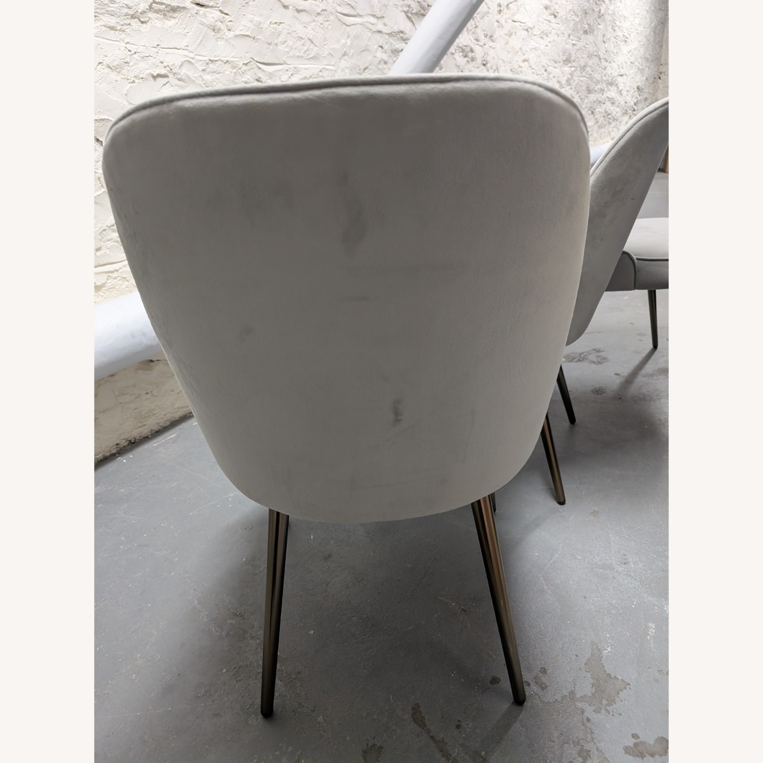 West Elm Mid Century Dining Chairs Grey Velvet - image-13