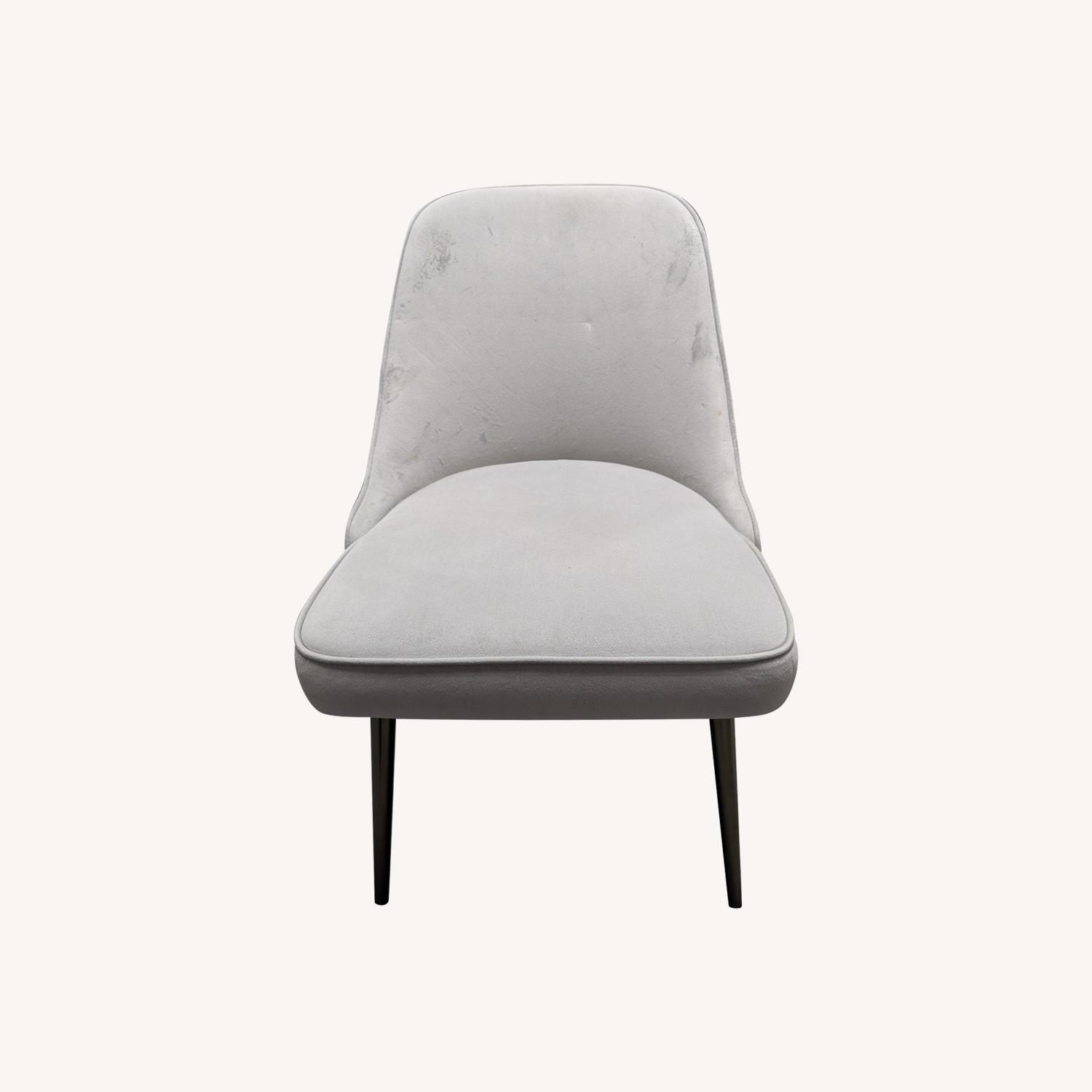 West Elm Mid Century Dining Chairs Grey Velvet - image-0