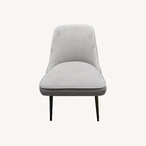 Used West Elm Mid Century Dining Chairs Grey Velvet for sale on AptDeco