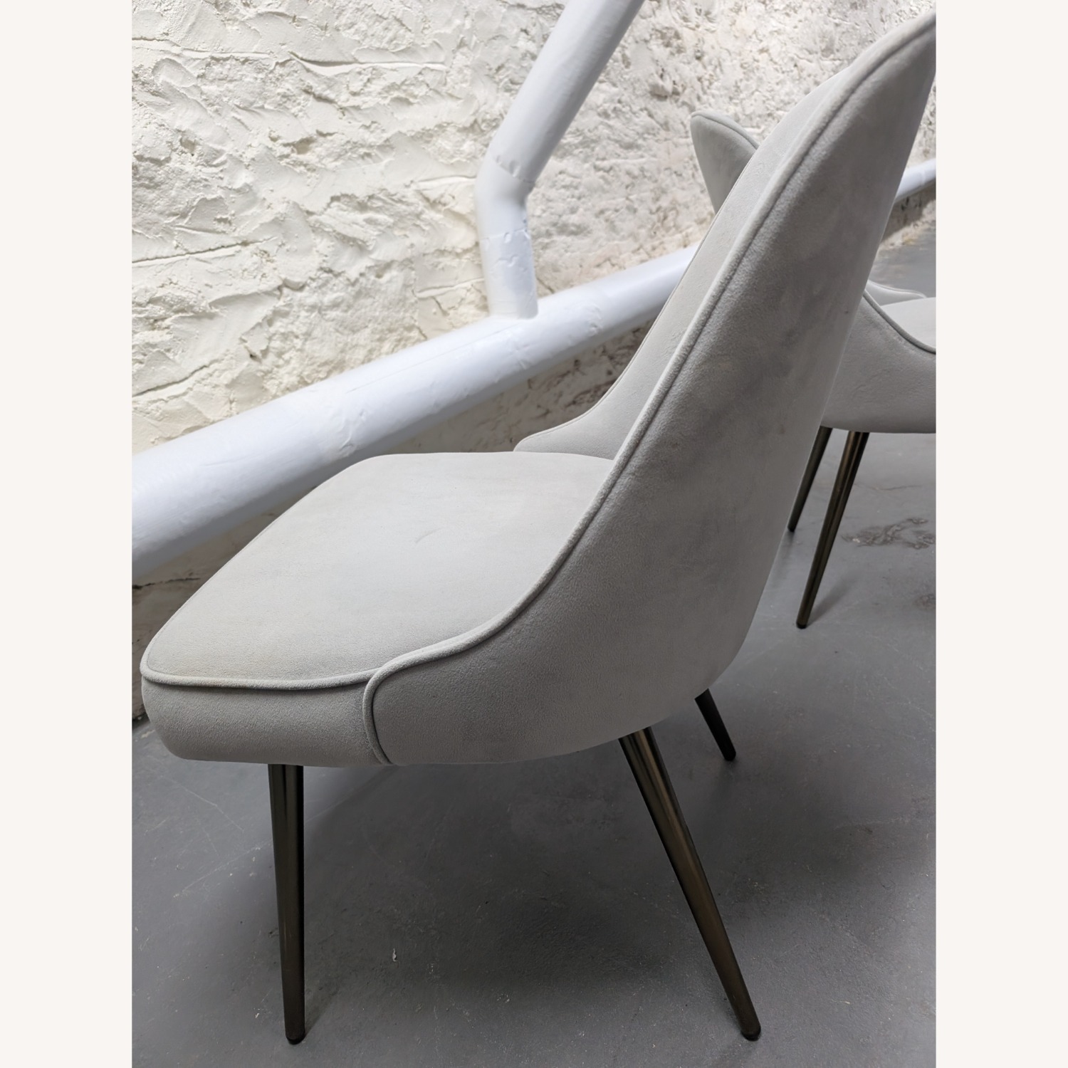 West Elm Mid Century Dining Chairs Grey Velvet - image-14