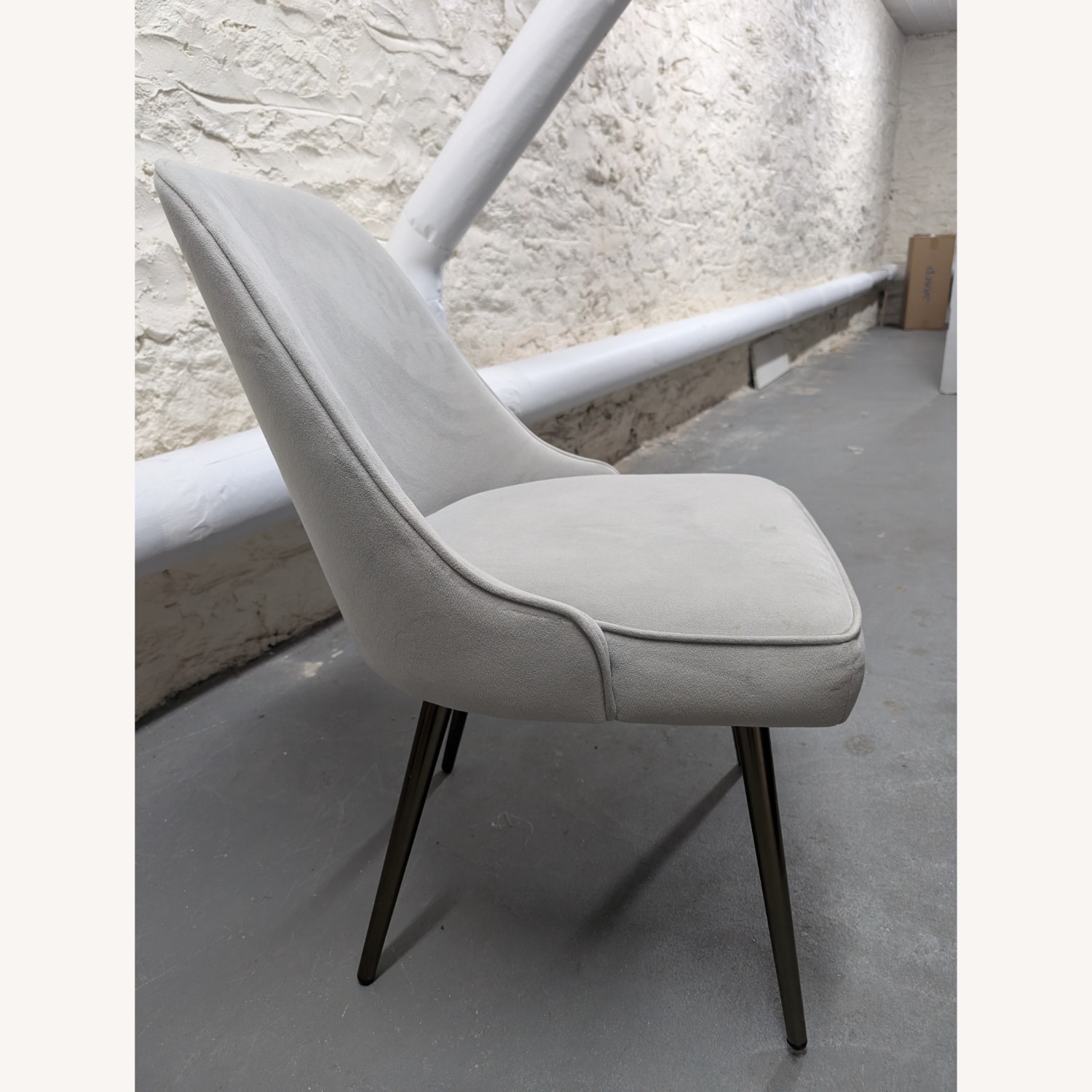 West Elm Mid Century Dining Chairs Grey Velvet - image-19