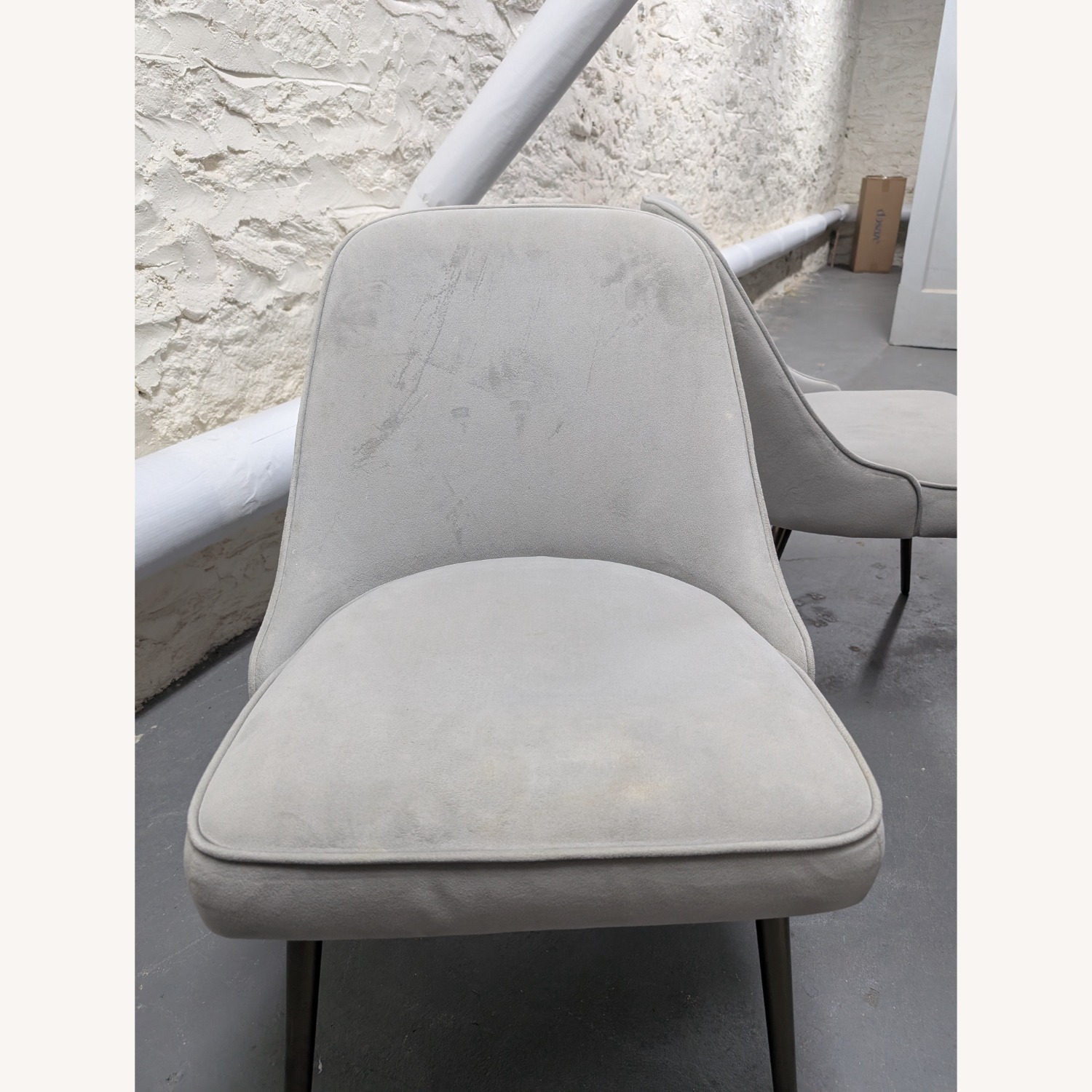 West Elm Mid Century Dining Chairs Grey Velvet - image-18