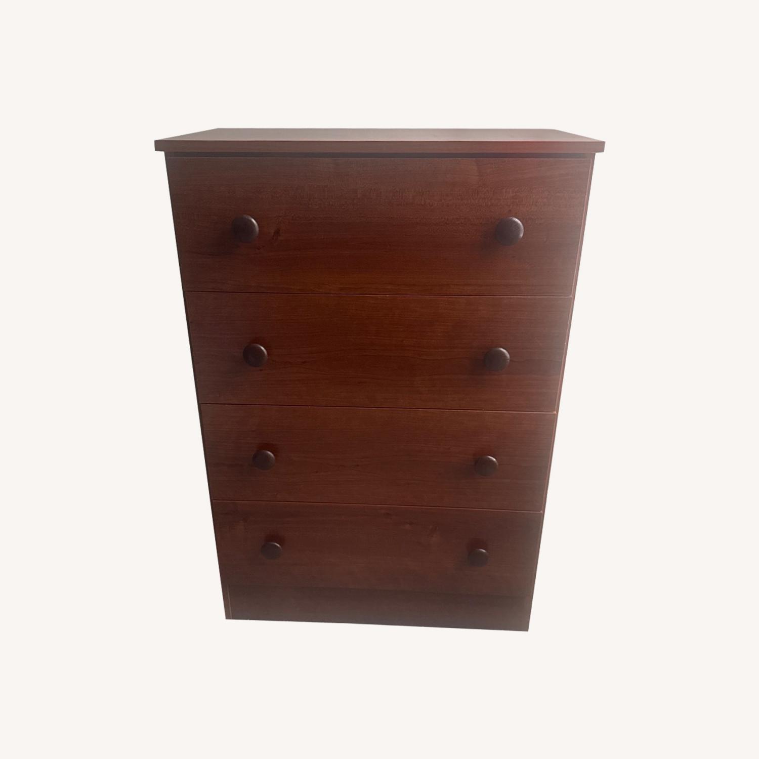 Dark Wood Finish 4 Drawers Dresser - image-0