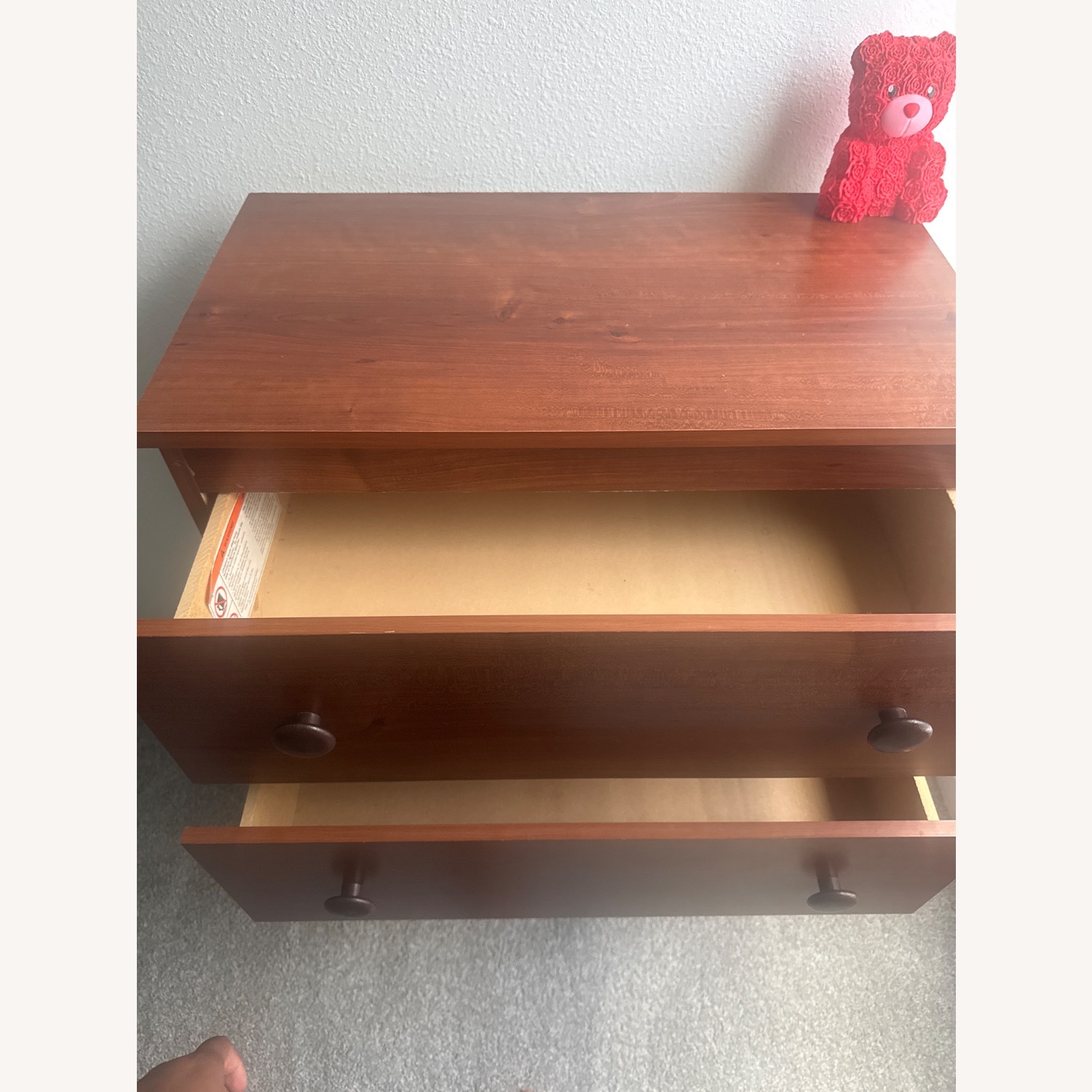 Dark Wood Finish 4 Drawers Dresser - image-3