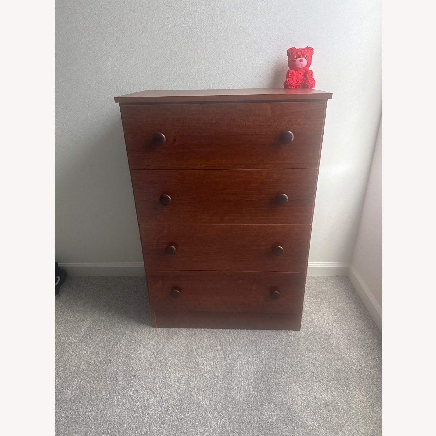 Dark Wood Finish 4 Drawers Dresser - image-1
