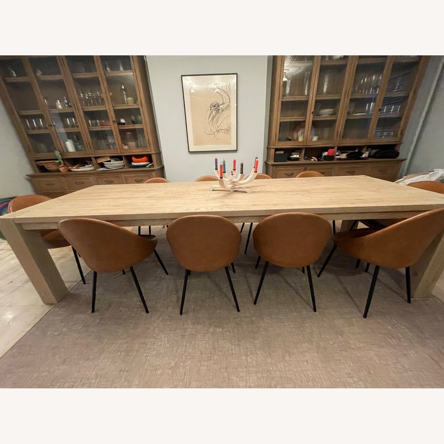 Restoration Hardware Oak Dining Table Seats 10 - image-3