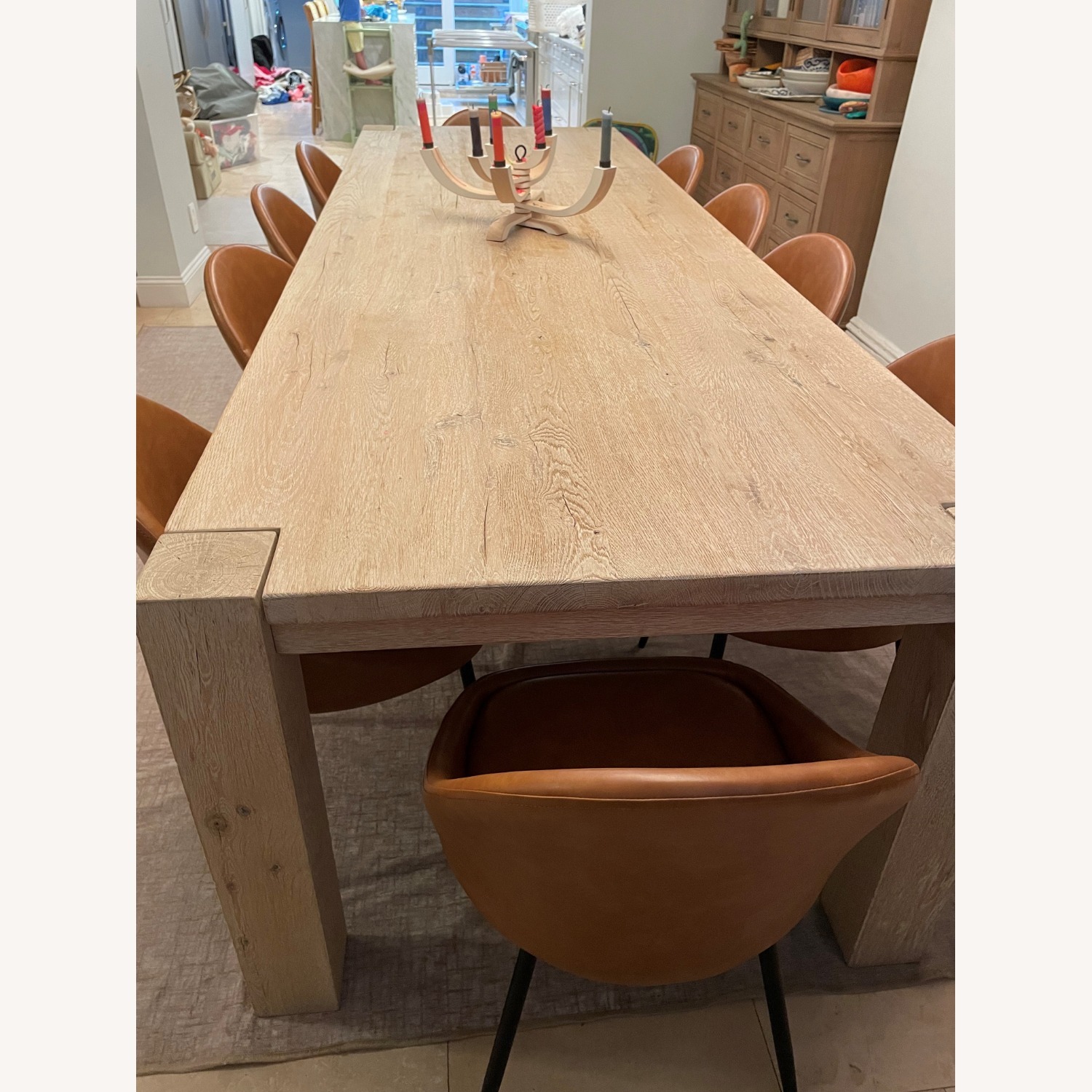 Restoration Hardware Oak Dining Table Seats 10 - image-2