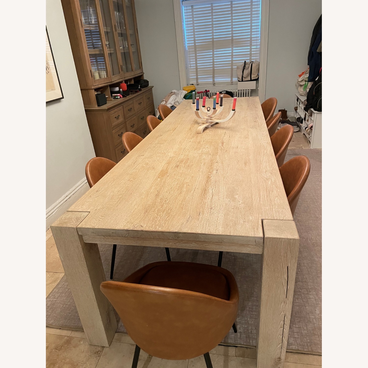 Restoration Hardware Oak Dining Table Seats 10 - image-1