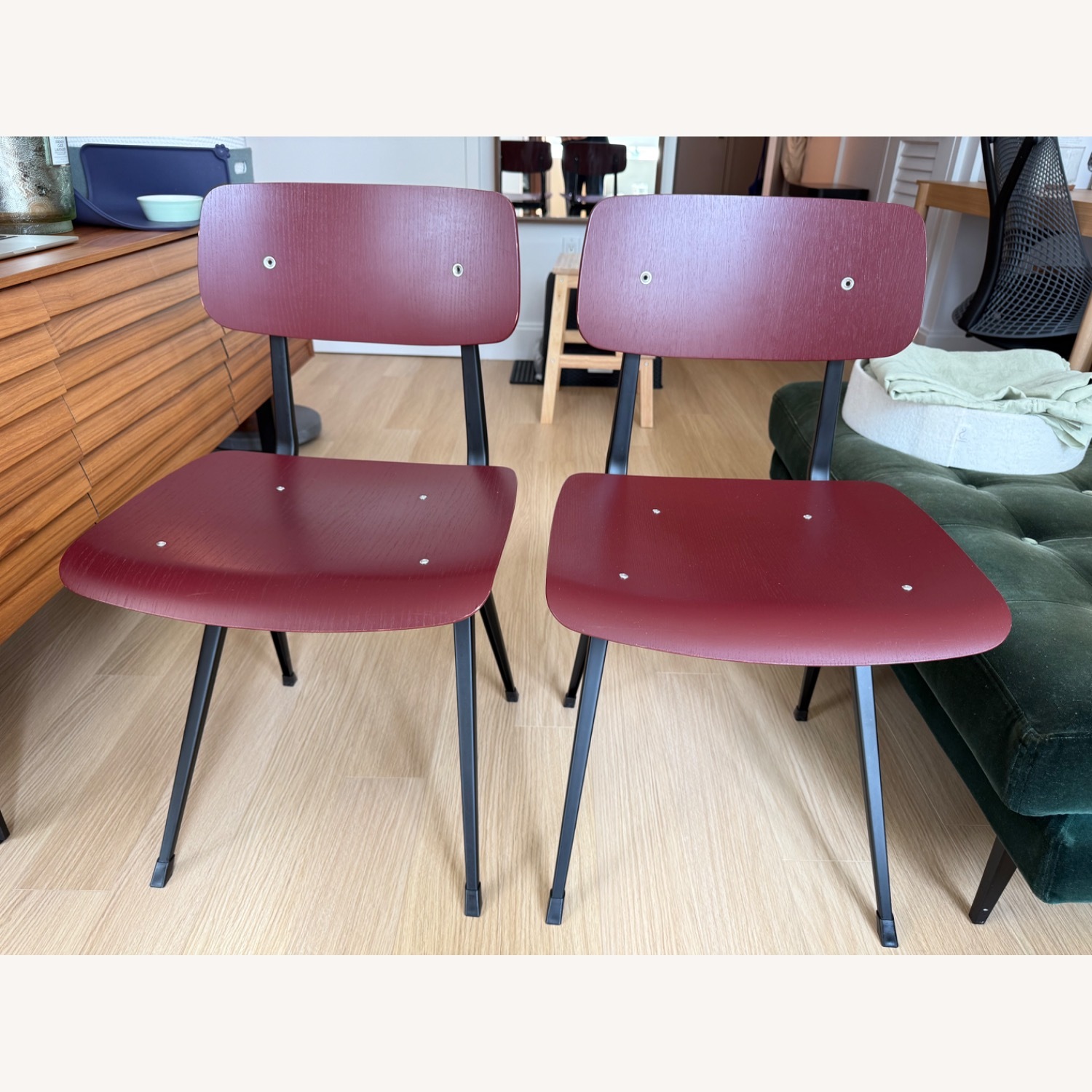 HAY Result Dining Chair Set of 2 in Red - image-1