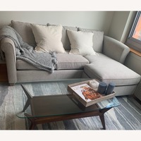 Crate & Barrel Gray Chaise with Storage